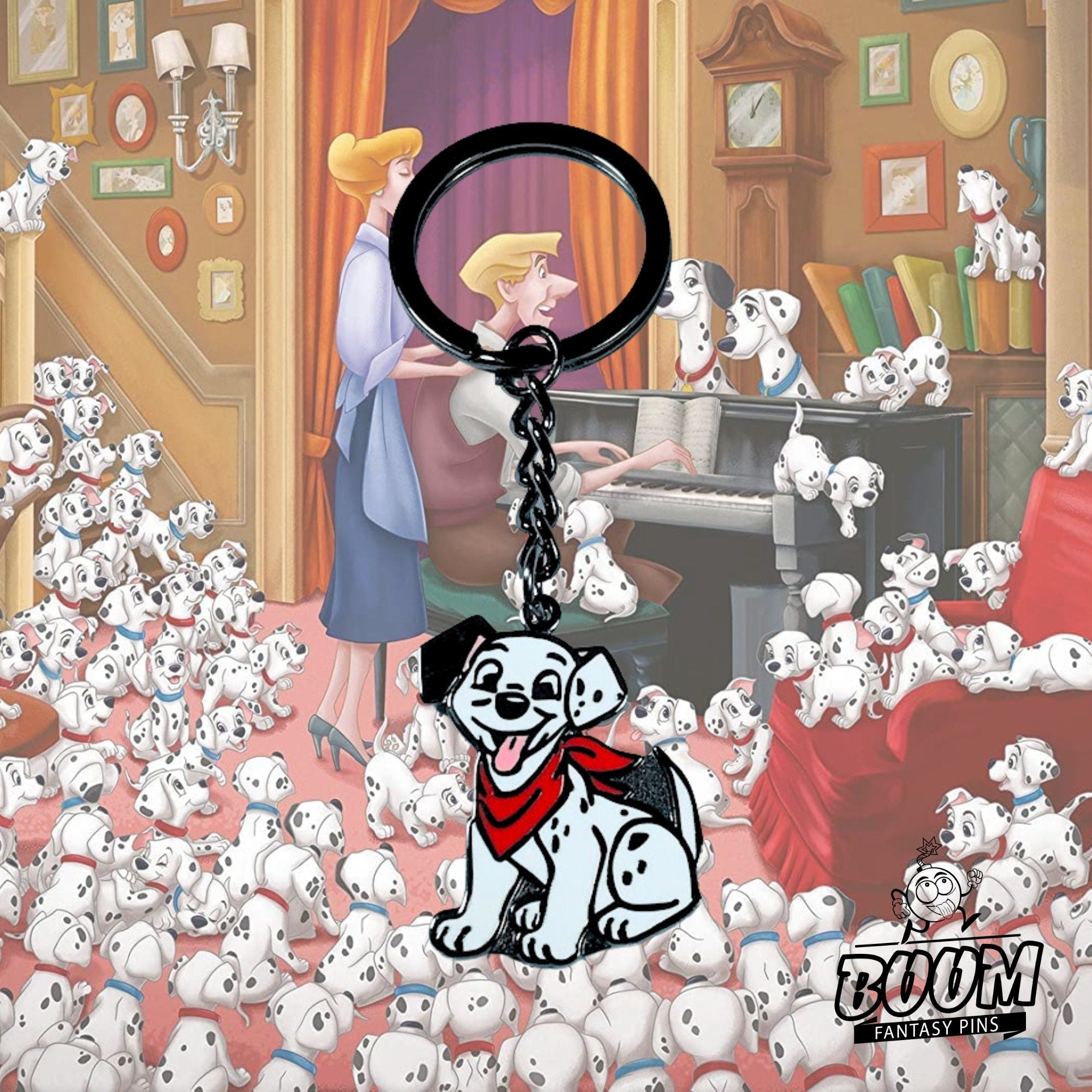 Porte-clés – Chiot dalmatien rouge des 101 Dalmatiens – Disney Fantasy