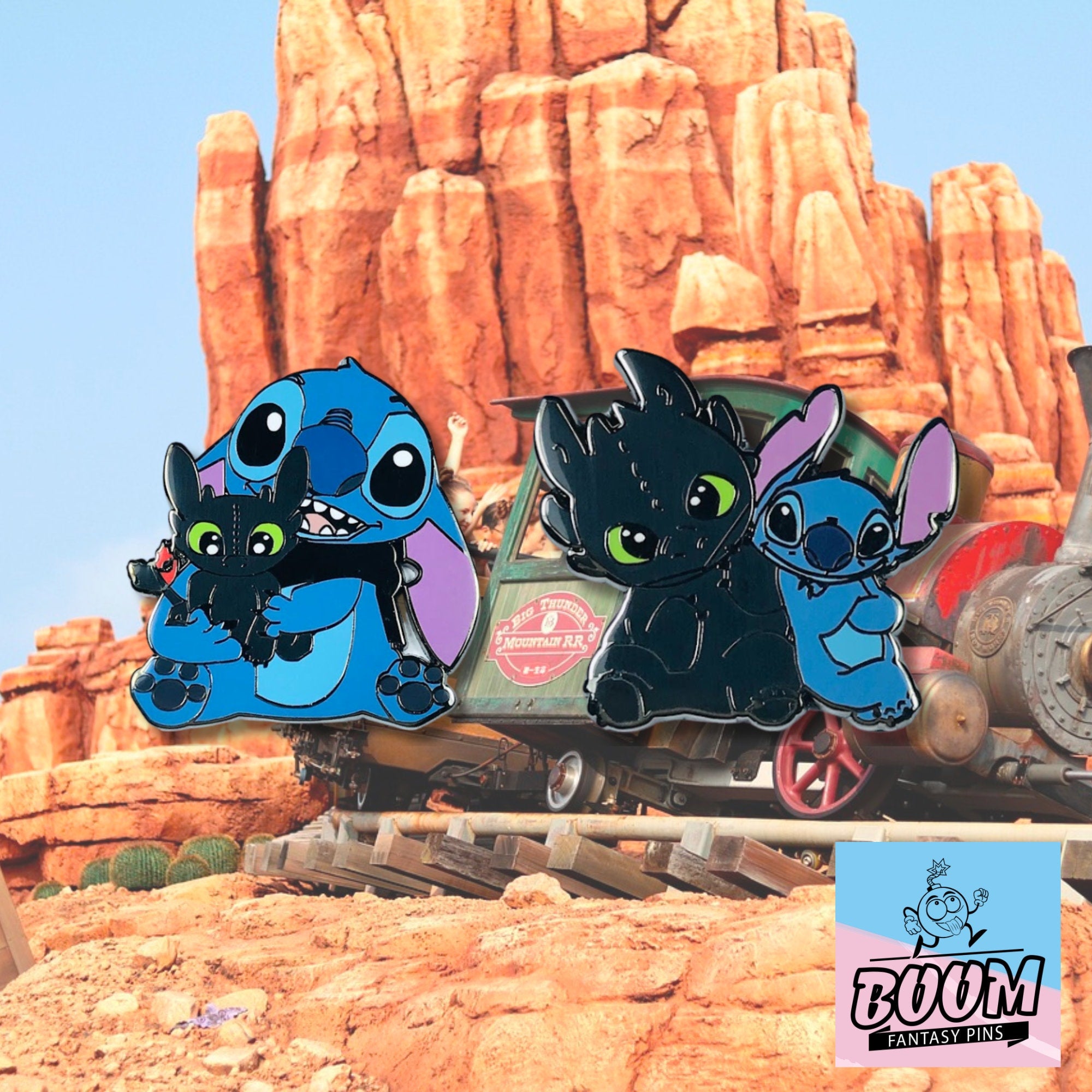 Pin – Stitch de Lilo &amp; Stitch y Desdentao de Cómo entrenar a tu dragón – Disney Fantasy