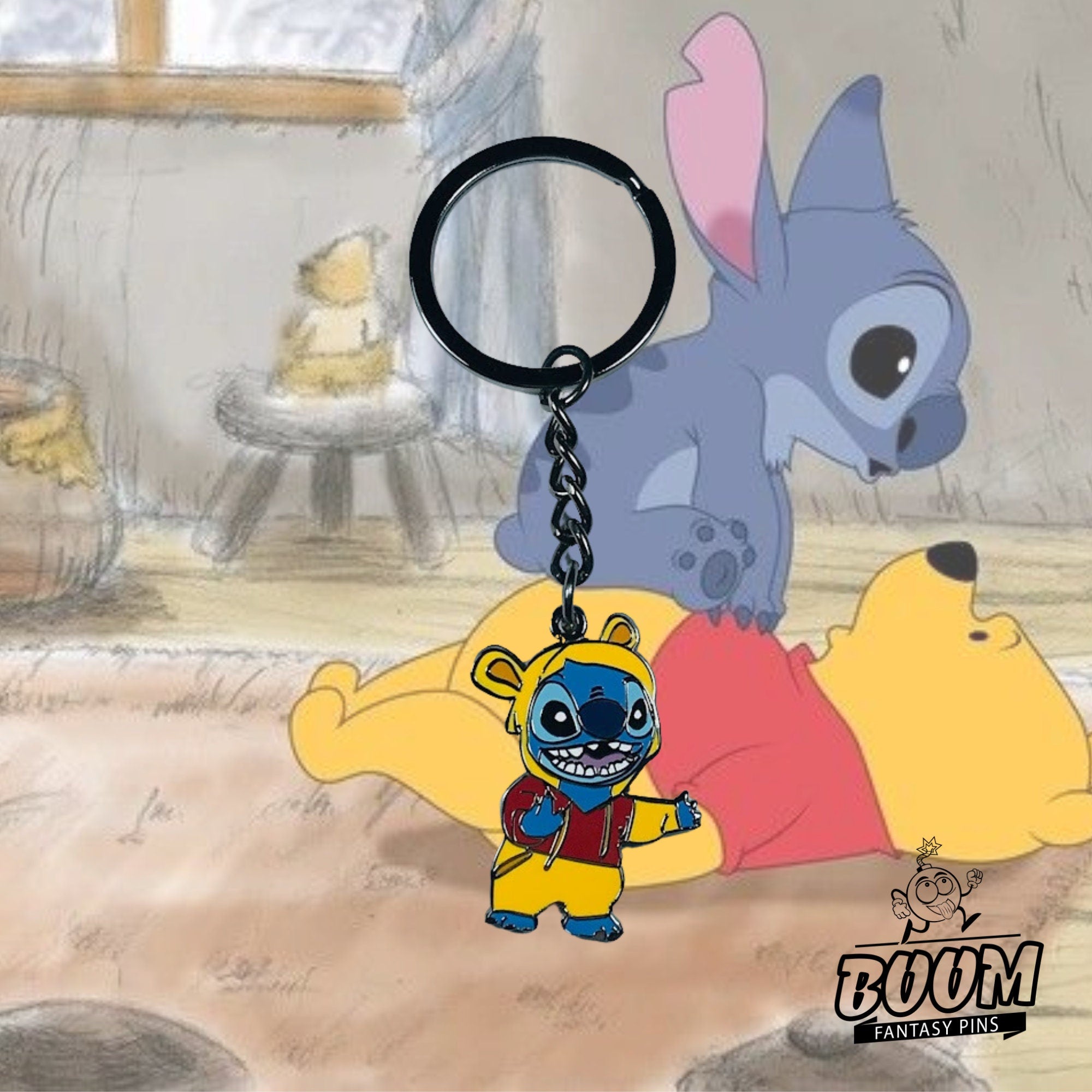 Llavero – Stitch como Winnie the Pooh de Lilo y Stitch – Disney Fantasy