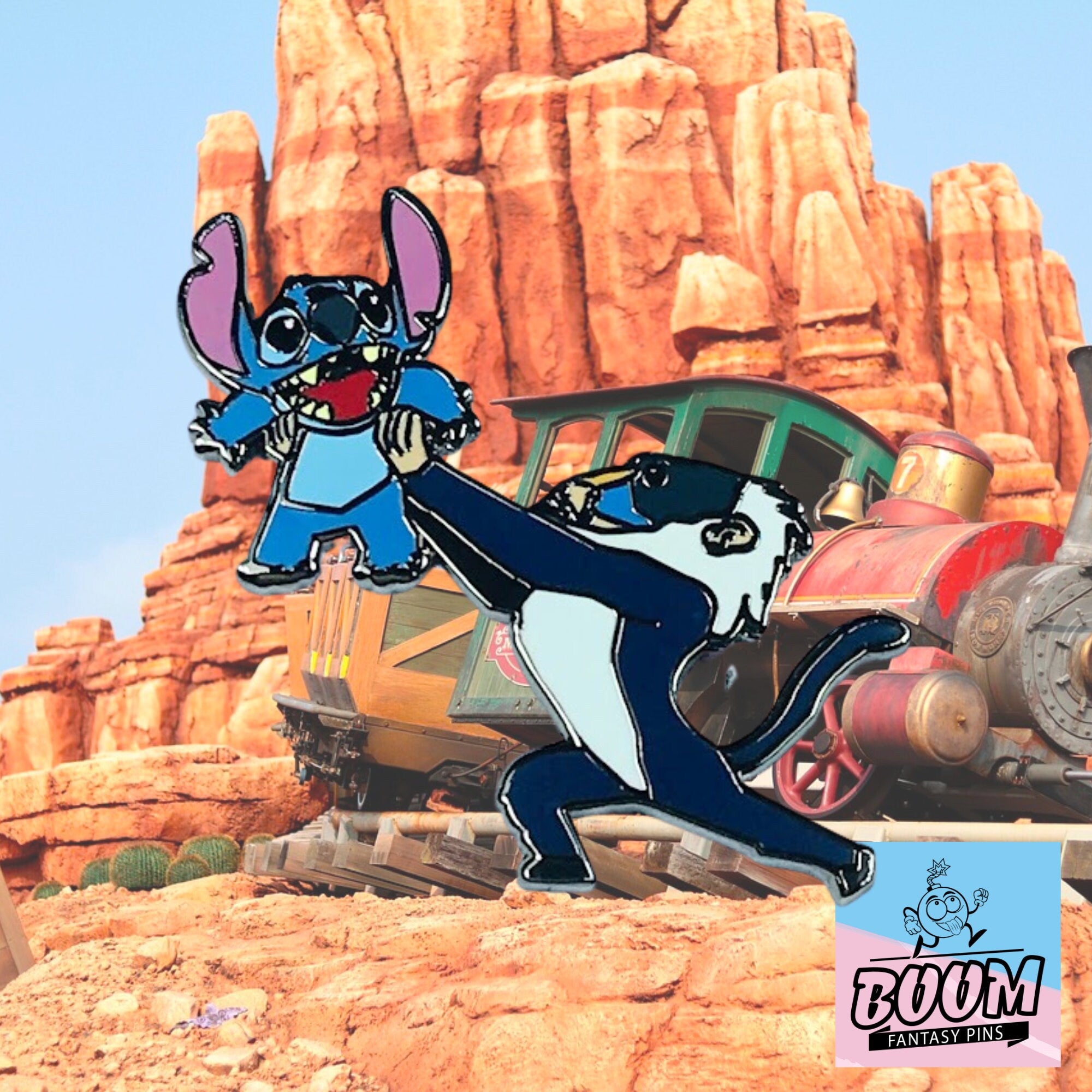 Pin's – Stitch de Lilo &amp; Stitch et Rafiki du Roi Lion – Disney Fantasy