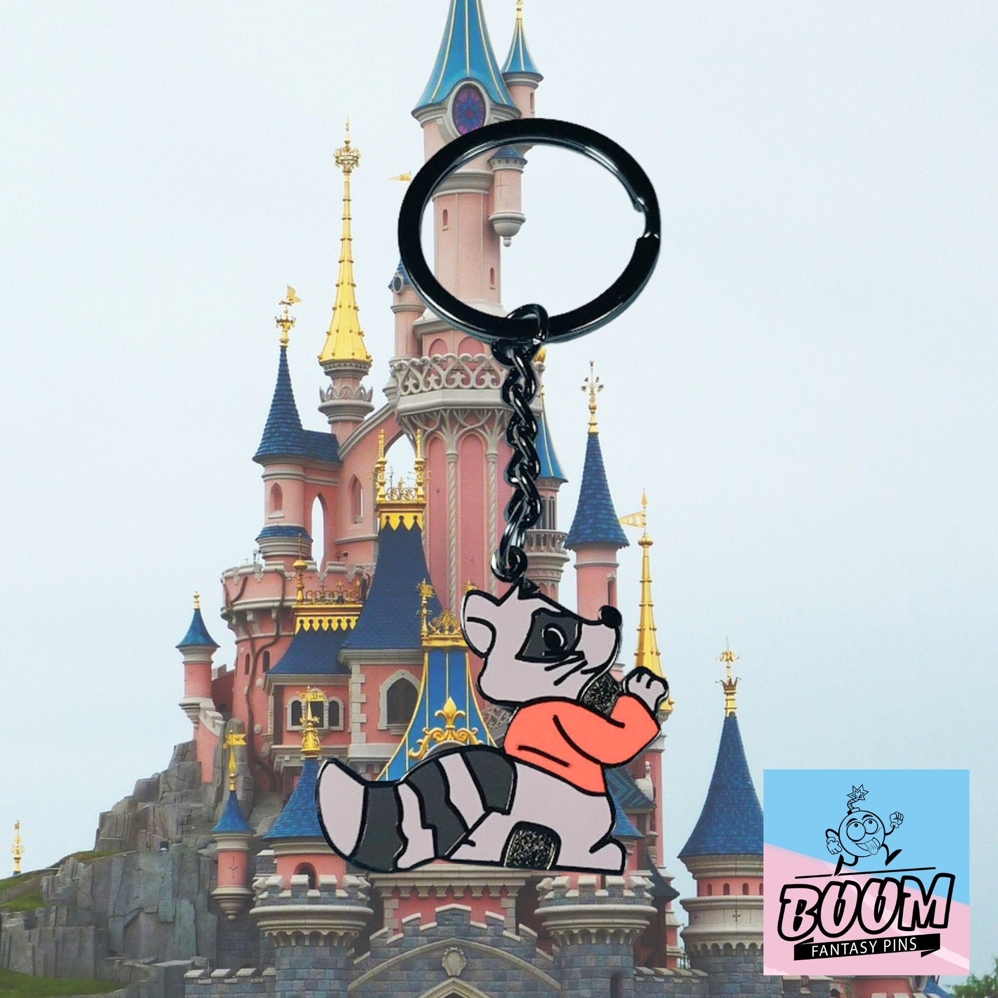 Llavero – Mapache de espalda de Robin Hood – Disney Fantasy