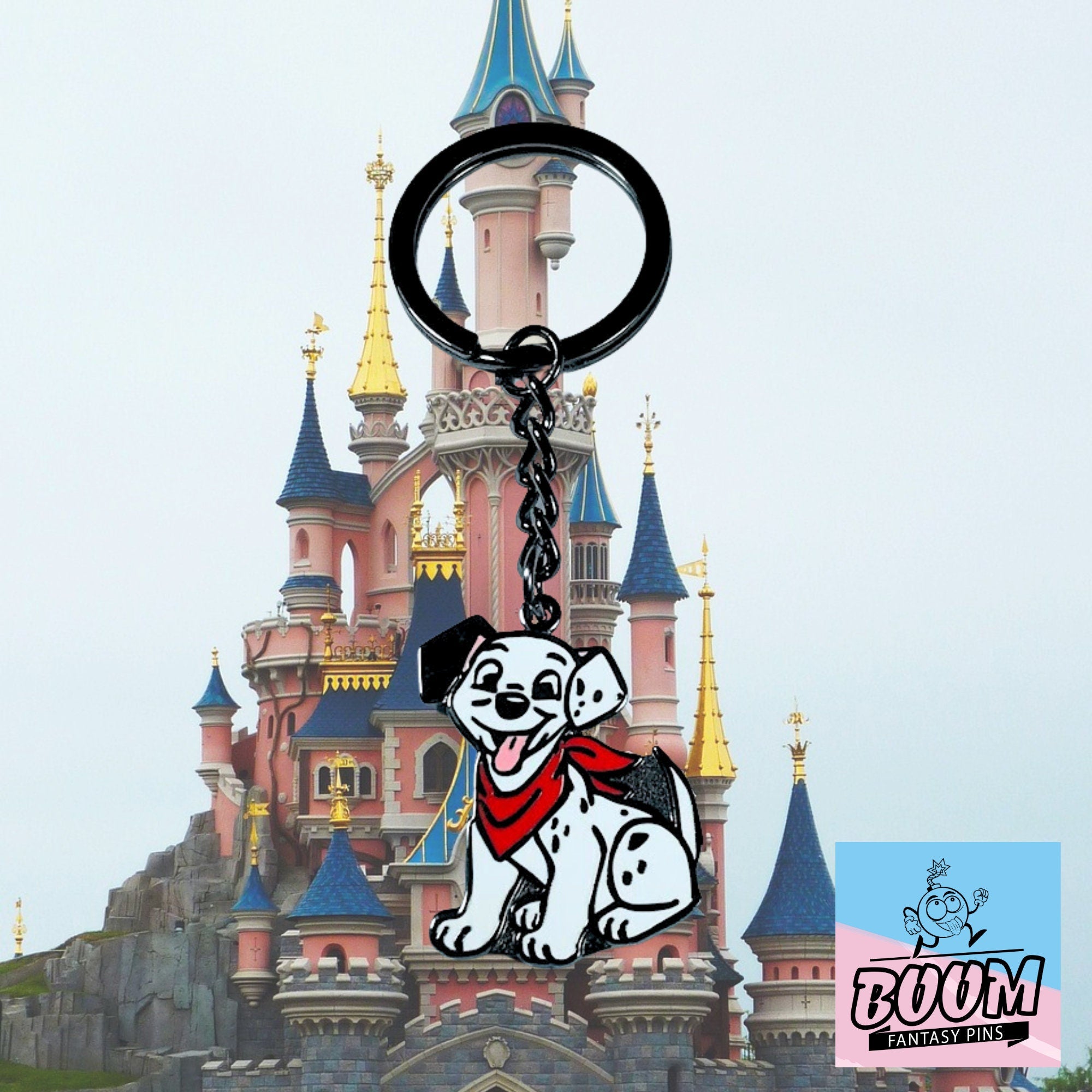 Porte-clés – Chiot dalmatien rouge des 101 Dalmatiens – Disney Fantasy