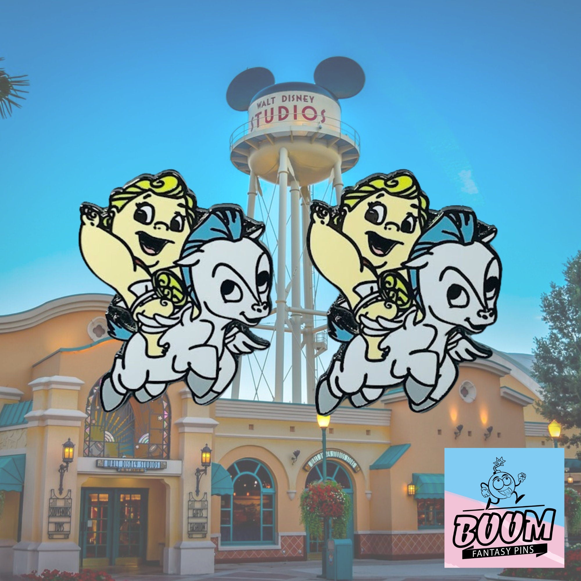 Boutons de manchette – Zeus chevauchant Pégase d'Hercule – Disney Fantasy