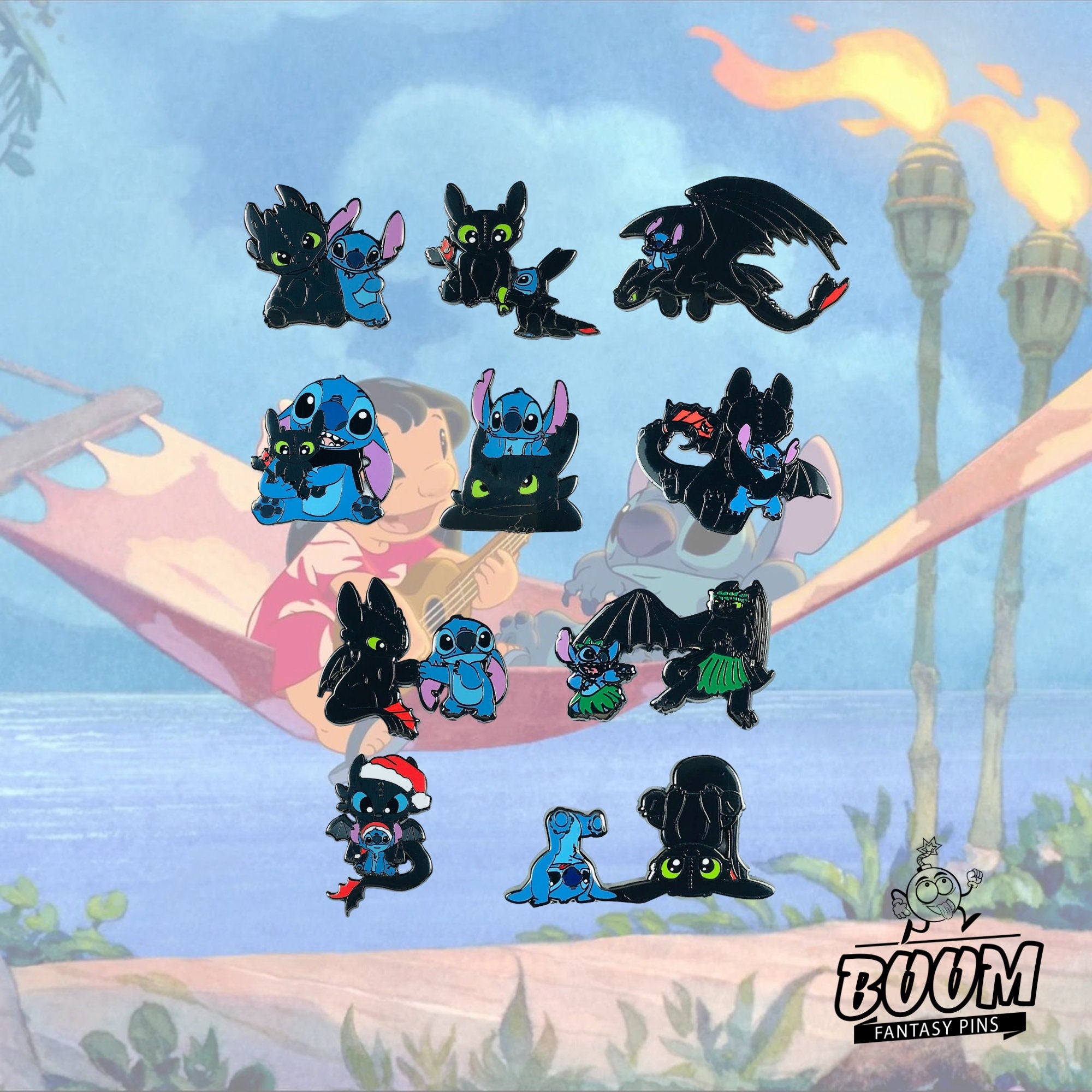 Pin – Experimento 626 Stitch de Lilo &amp; Stitch y Desdentao de Cómo entrenar a tu dragón – Disney Fantasy