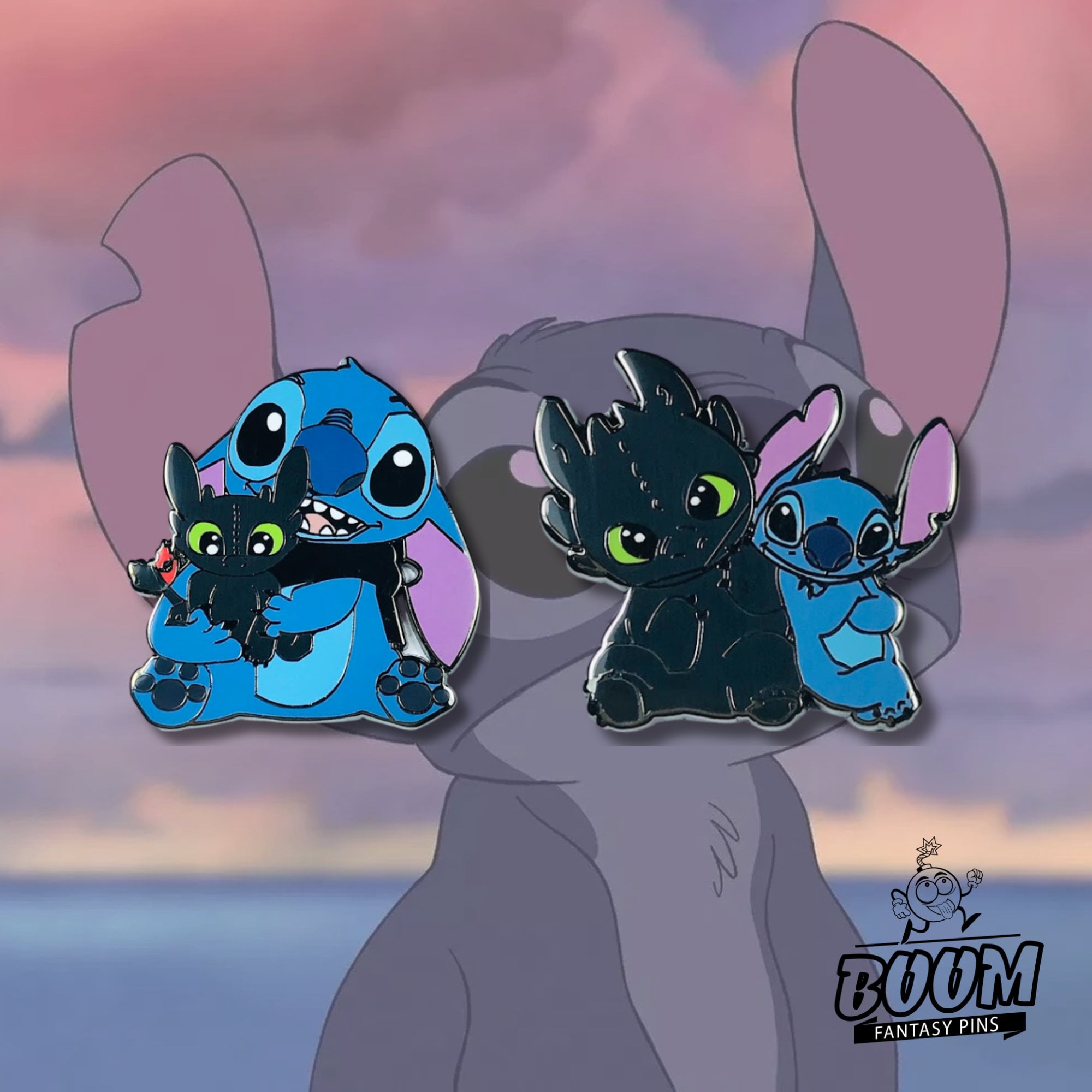 Pin – Stitch de Lilo &amp; Stitch y Desdentao de Cómo entrenar a tu dragón – Disney Fantasy