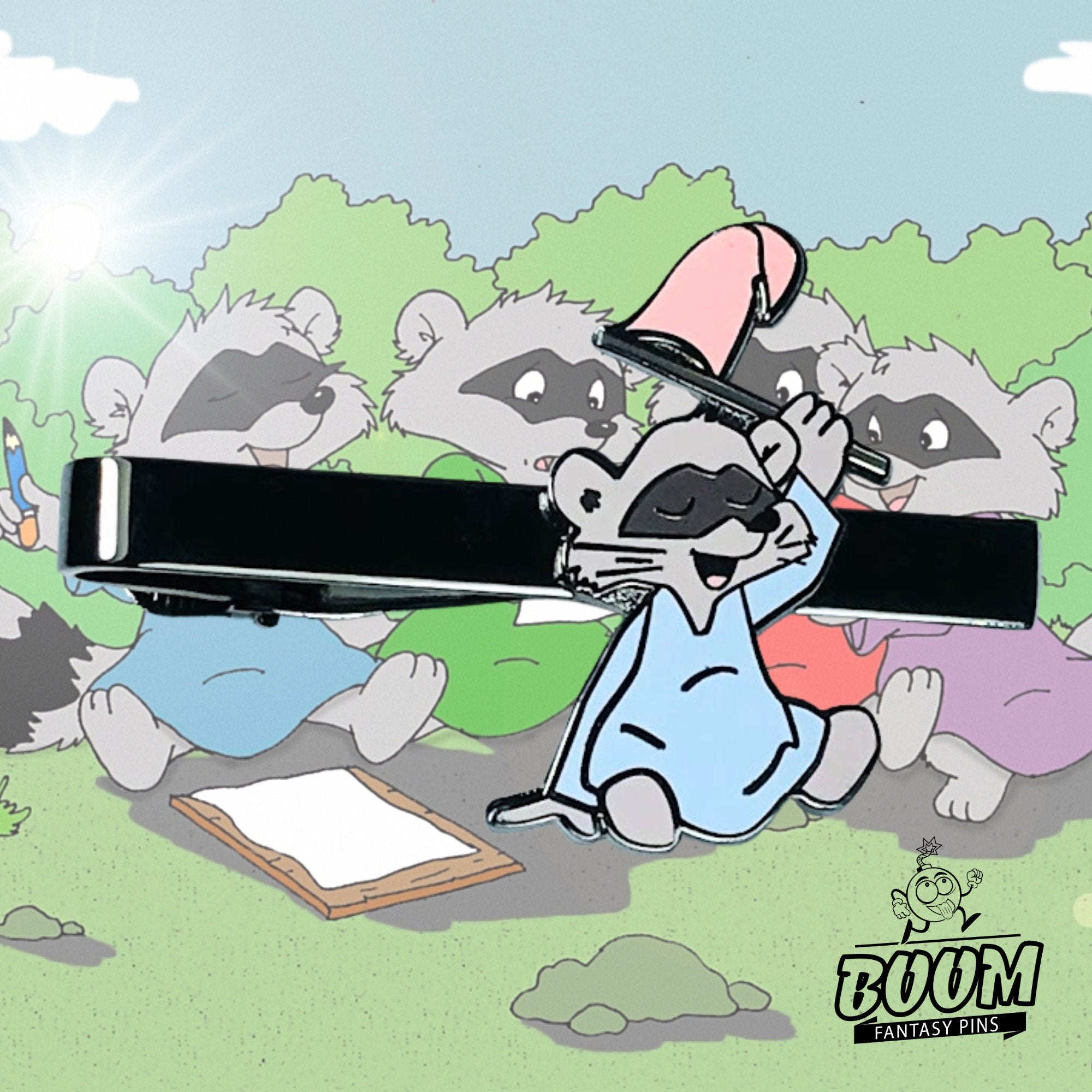 Pinza de corbata – Mapache de la bandera rosa de Robin Hood – Disney Fantasy