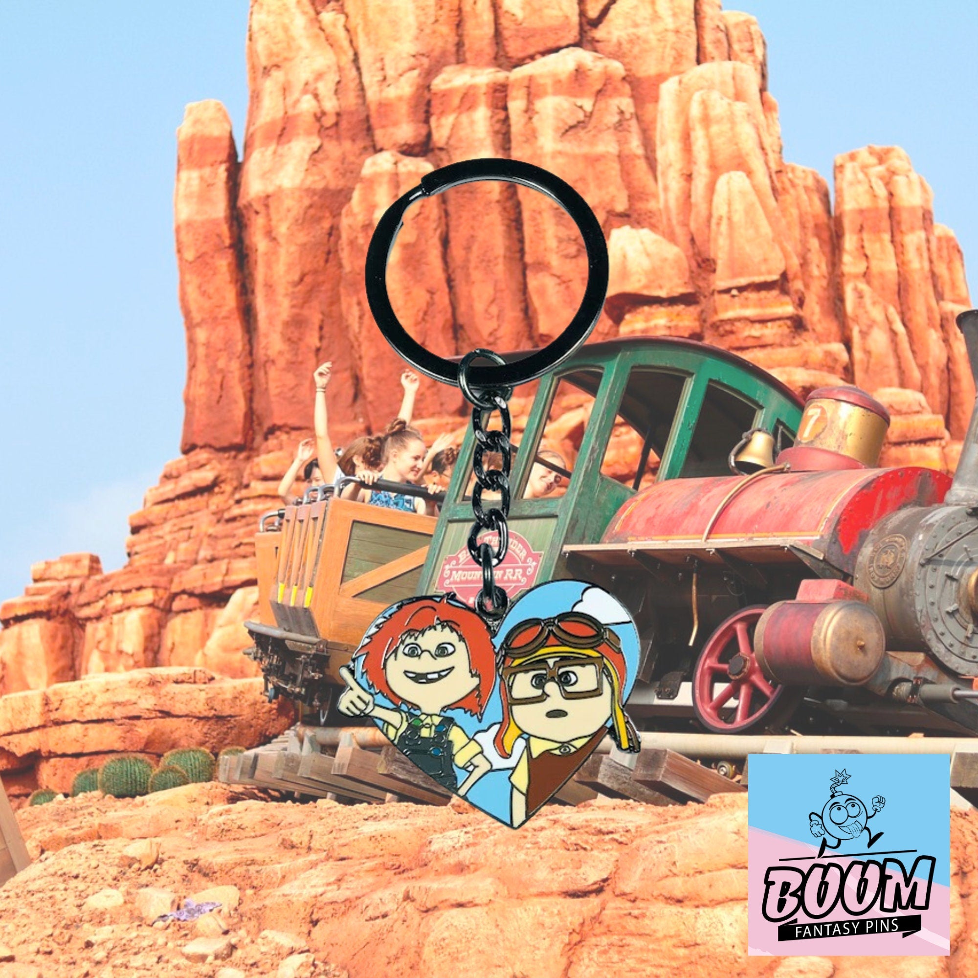 Porte-clés – Carl Fredricksen et Ellie Fredricksen du film Là-haut – Disney Fantasy