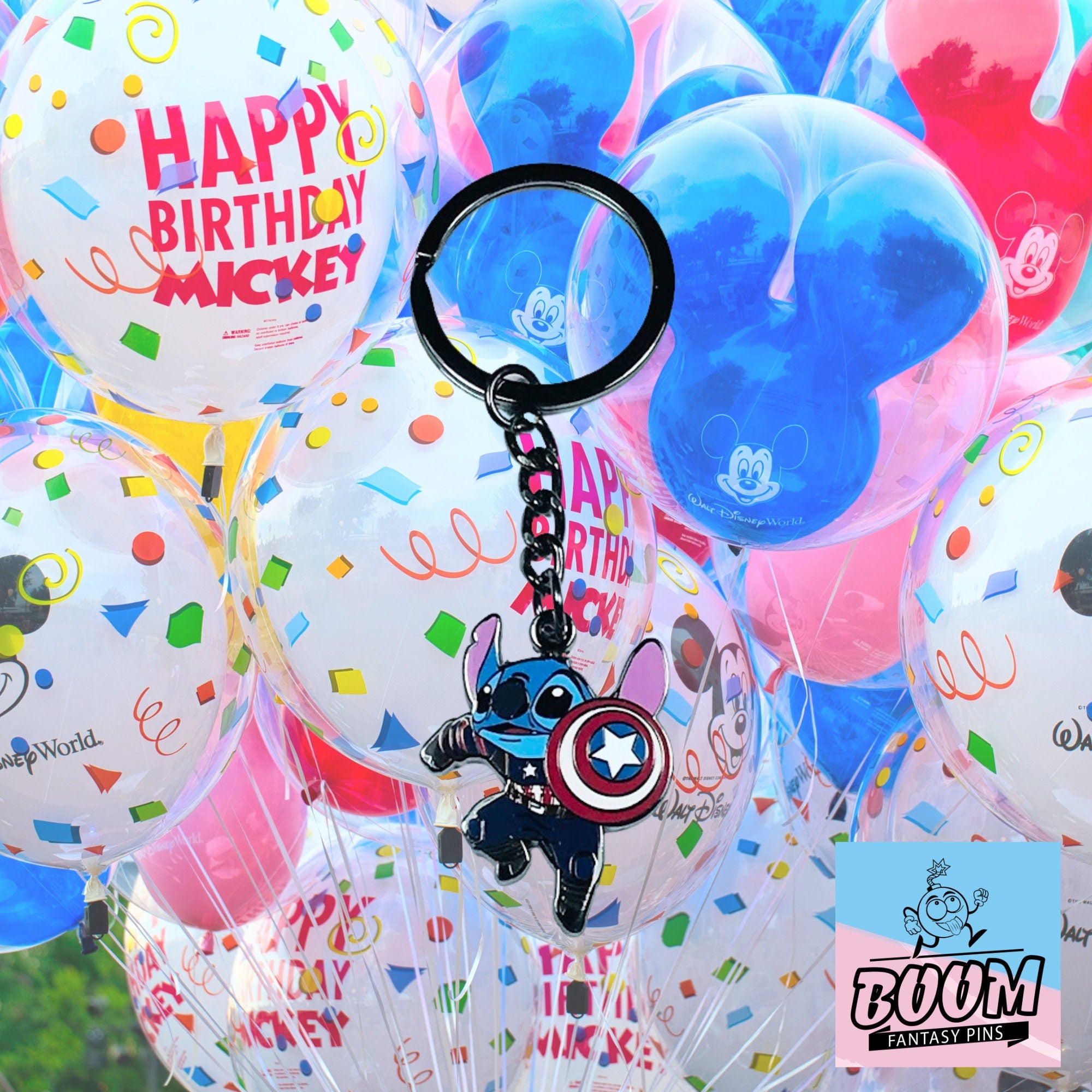 Porte-clés – Stitch de l'expérience 626 en Captain America de Lilo &amp; Stitch – Disney Fantasy