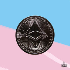Épinglette – Logo de la cryptomonnaie Ethereum issu de la technologie blockchain – Objets de collection crypto