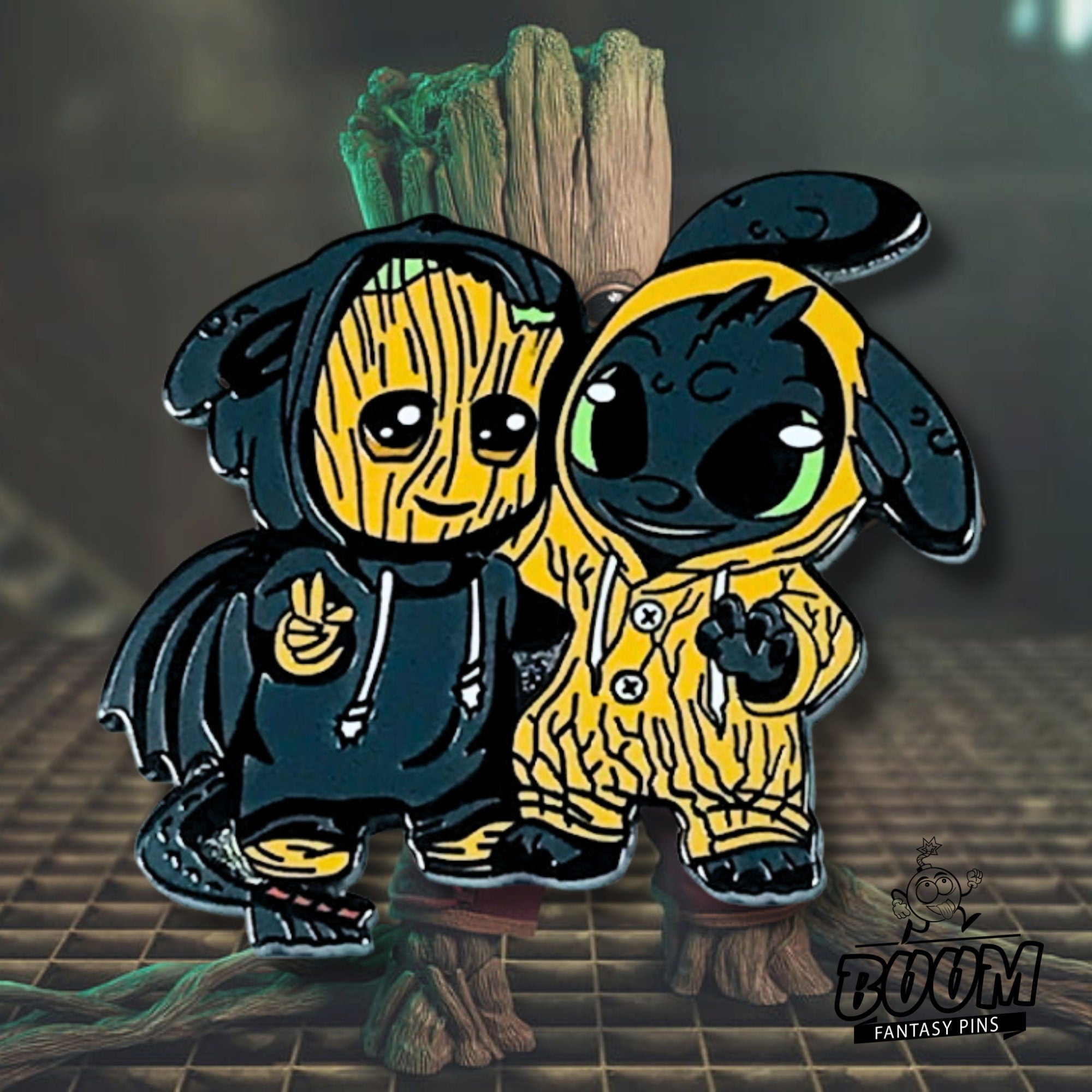 Pin's – Krokmou (Dragons) et Groot (Les Gardiens de la Galaxie) – Disney Fantasy