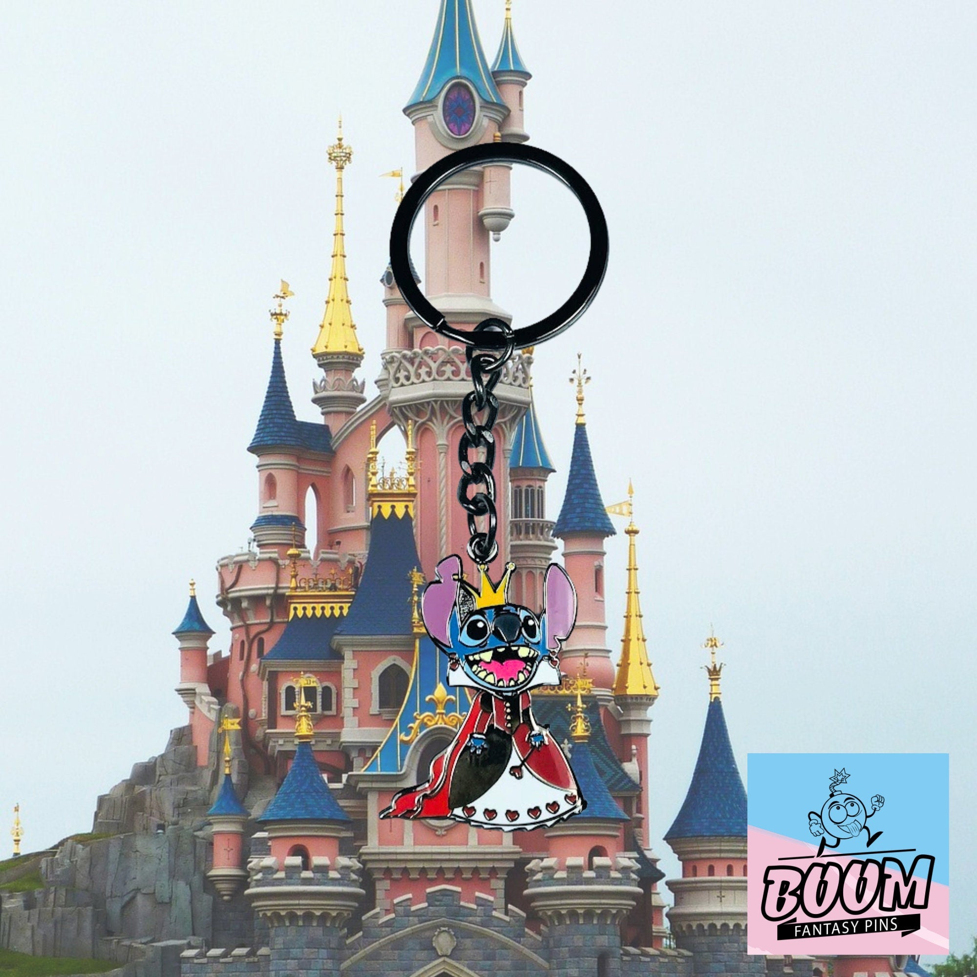 Llavero – Experimento 626 Stitch como Reina de Corazones de Lilo &amp; Stitch – Disney Fantasy