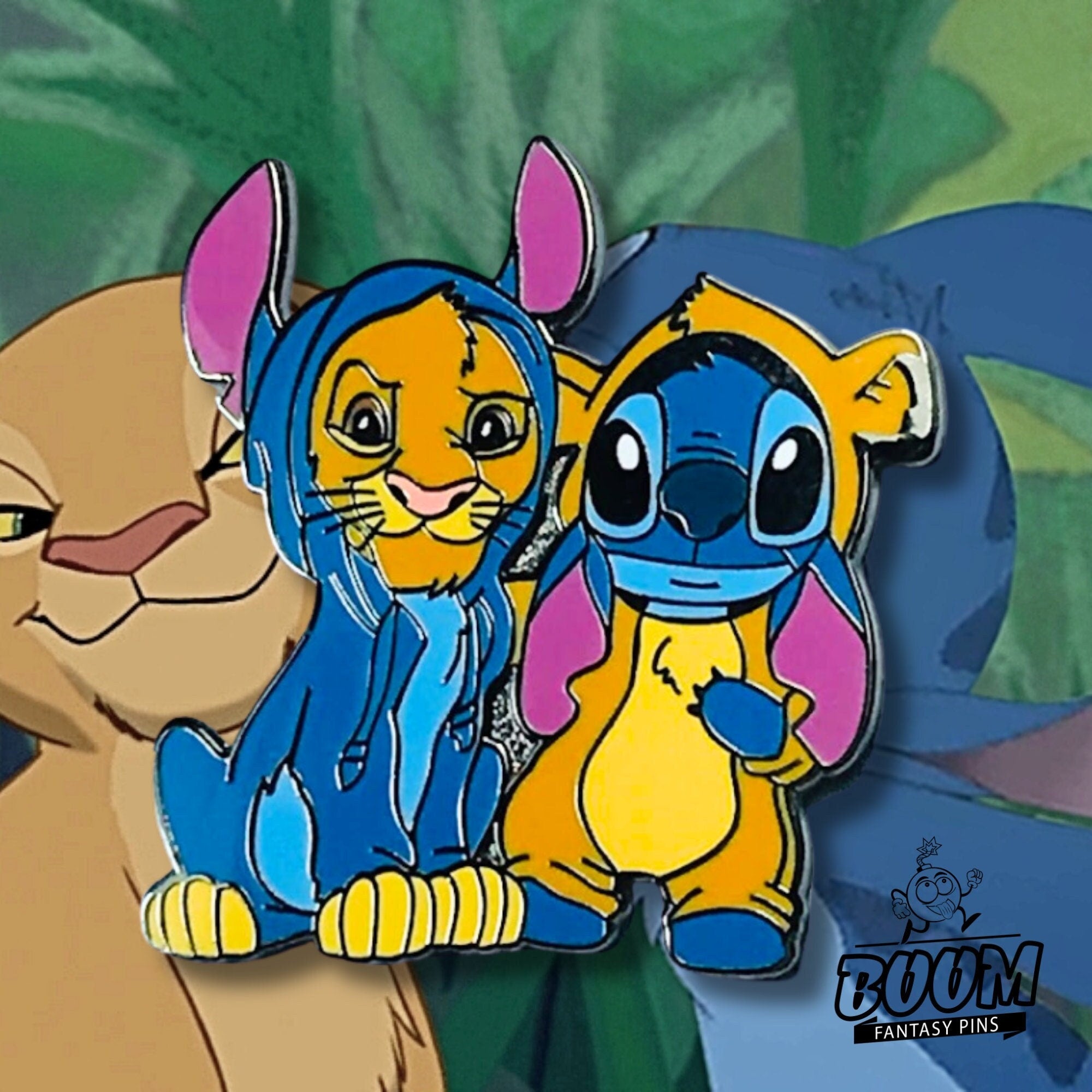 Pin – Simba de El Rey León y Stitch de Lilo &amp; Stitch – Disney Fantasy