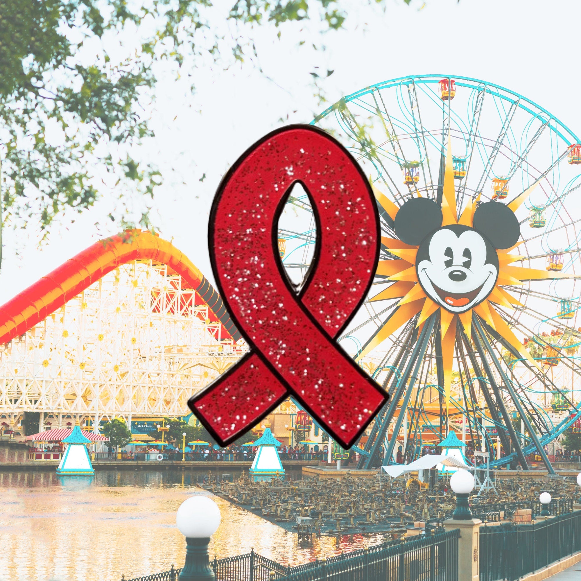 Pin – Corbata roja de concienciación de la Campaña de Concientización – Disney Fantasy