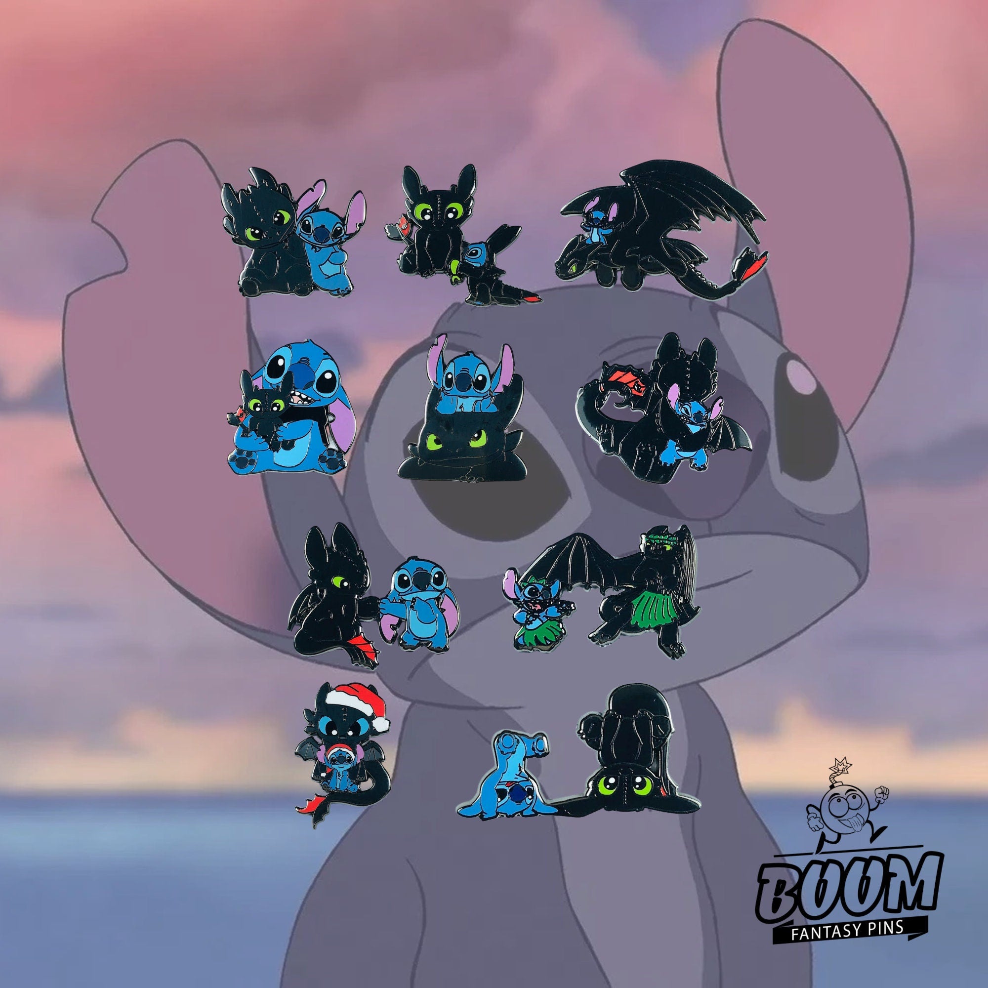 Pin – Experimento 626 Stitch de Lilo &amp; Stitch y Desdentao de Cómo entrenar a tu dragón – Disney Fantasy