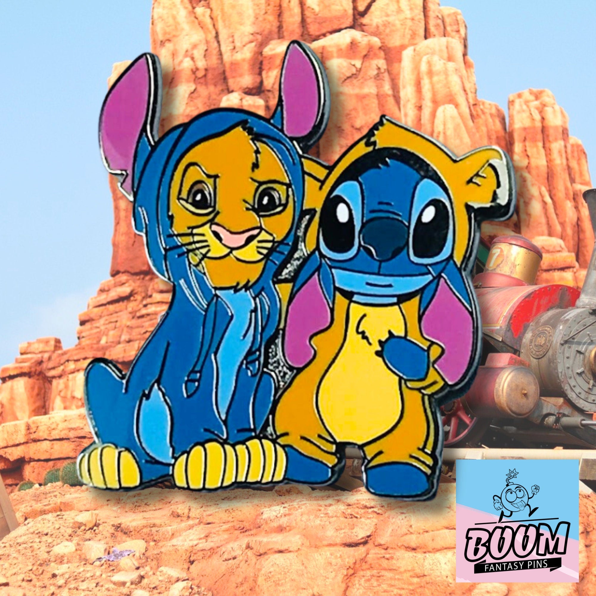 Pin – Simba de El Rey León y Stitch de Lilo &amp; Stitch – Disney Fantasy