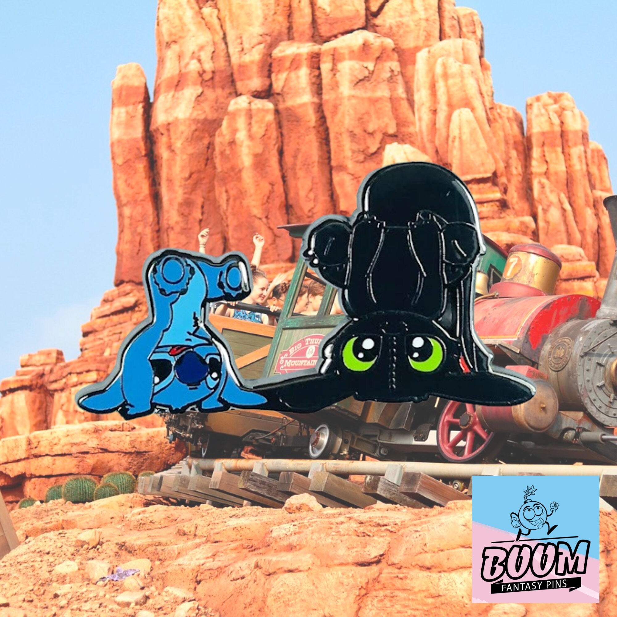 Pin – Experimento 626 Stitch de Lilo y Stitch y Desdentao de Cómo entrenar a tu dragón – Disney Fantasy