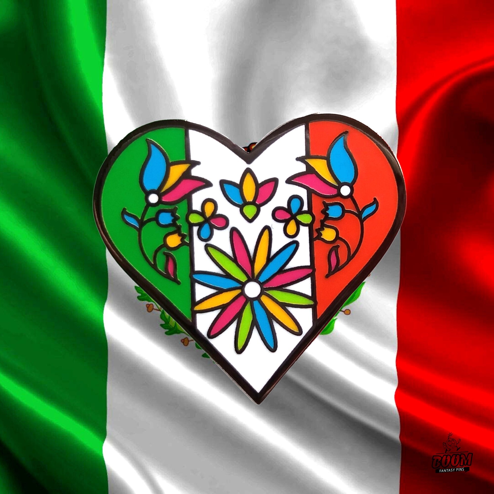 Épinglette – Symbole du cœur de la fête nationale mexicaine – Culture mexicaine