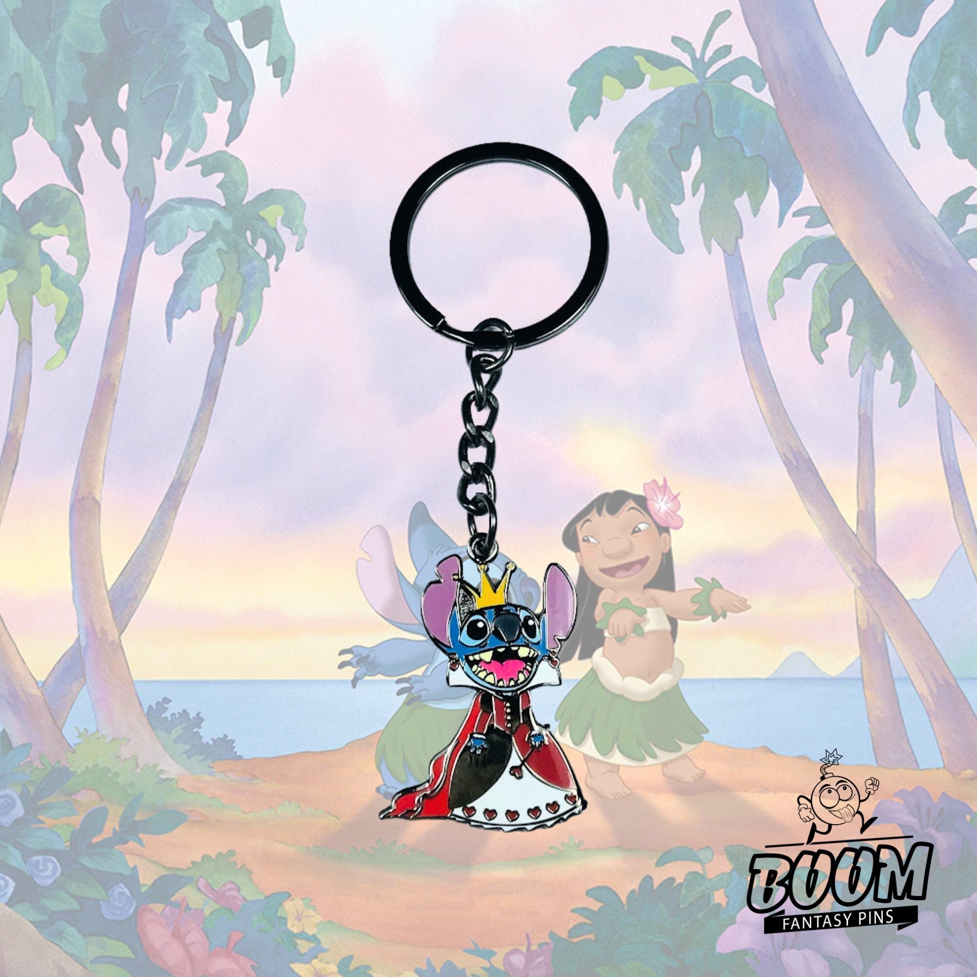 Llavero – Experimento 626 Stitch como Reina de Corazones de Lilo &amp; Stitch – Disney Fantasy