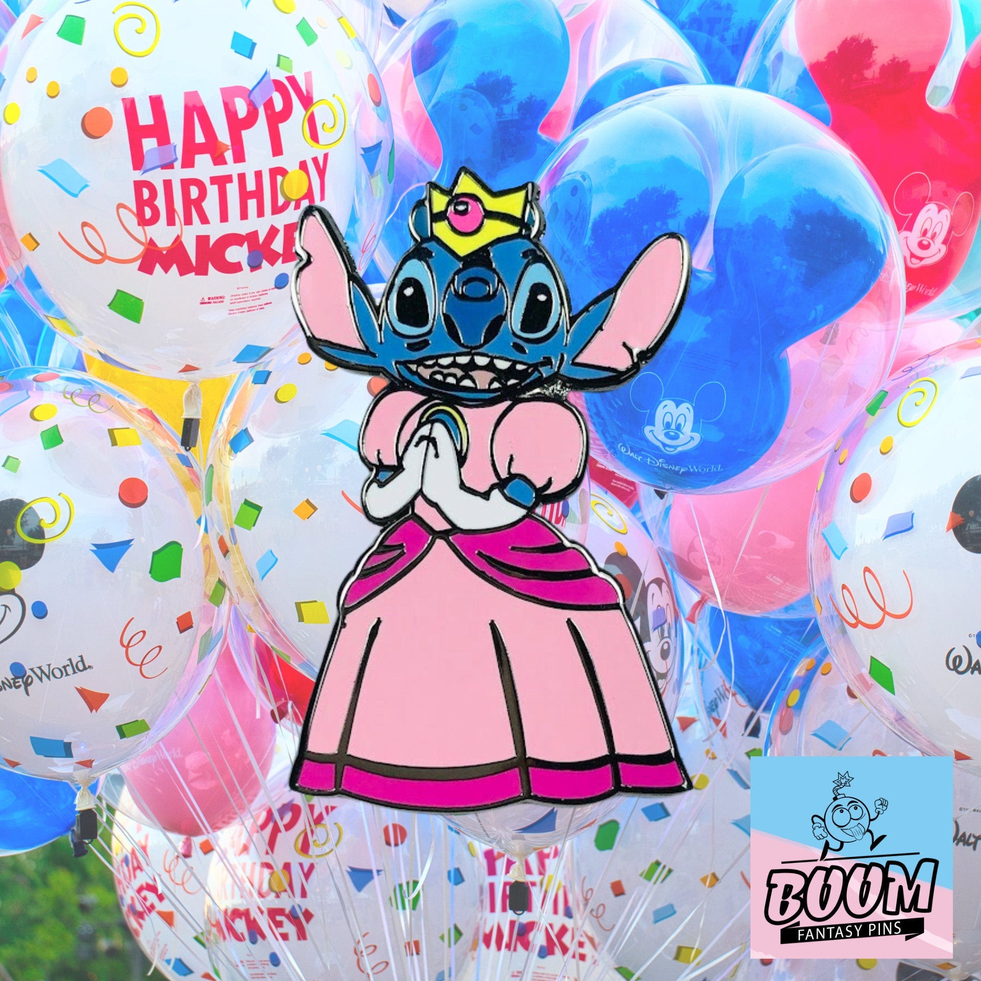 Pin – Stitch como la Princesa Peach de Lilo y Stitch – Disney Fantasy