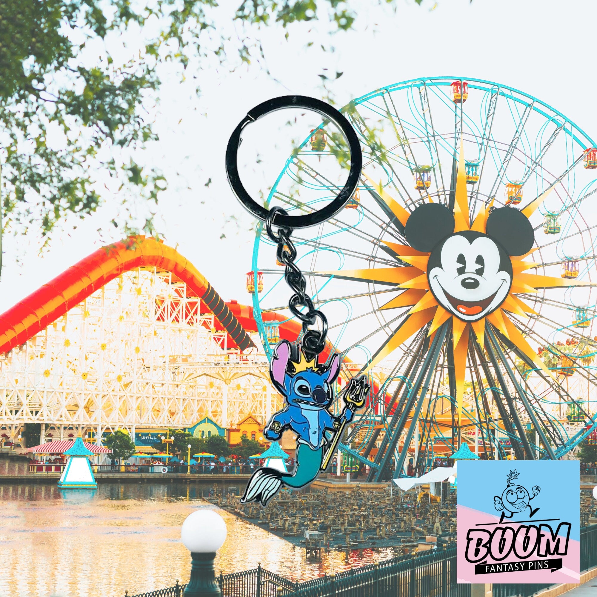 Llavero – Stitch como el Rey Tritón de Lilo &amp; Stitch – Disney Fantasy