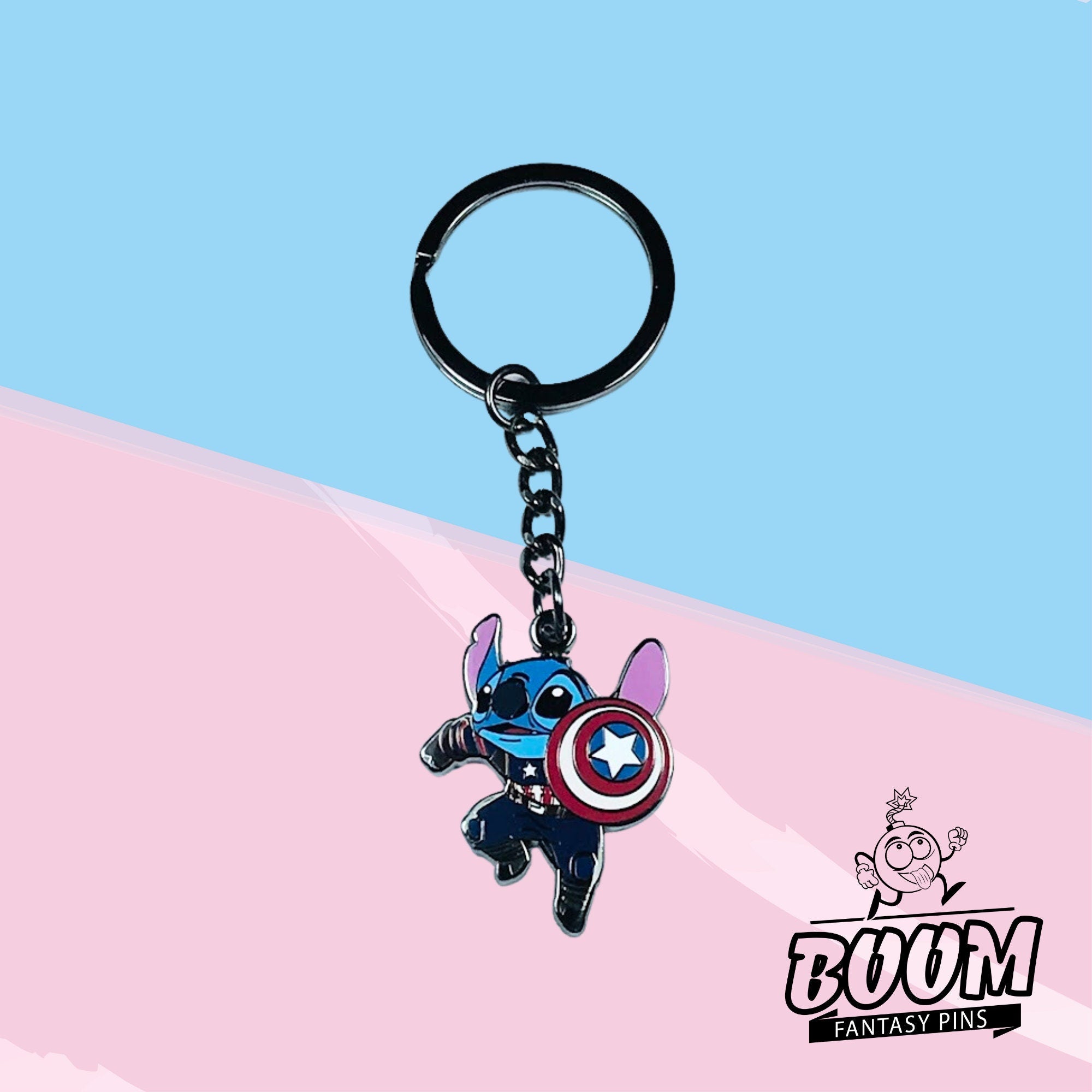 Porte-clés – Stitch de l'expérience 626 en Captain America de Lilo &amp; Stitch – Disney Fantasy