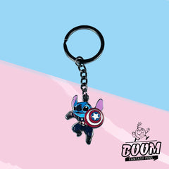 Porte-clés – Stitch de l'expérience 626 en Captain America de Lilo &amp; Stitch – Disney Fantasy
