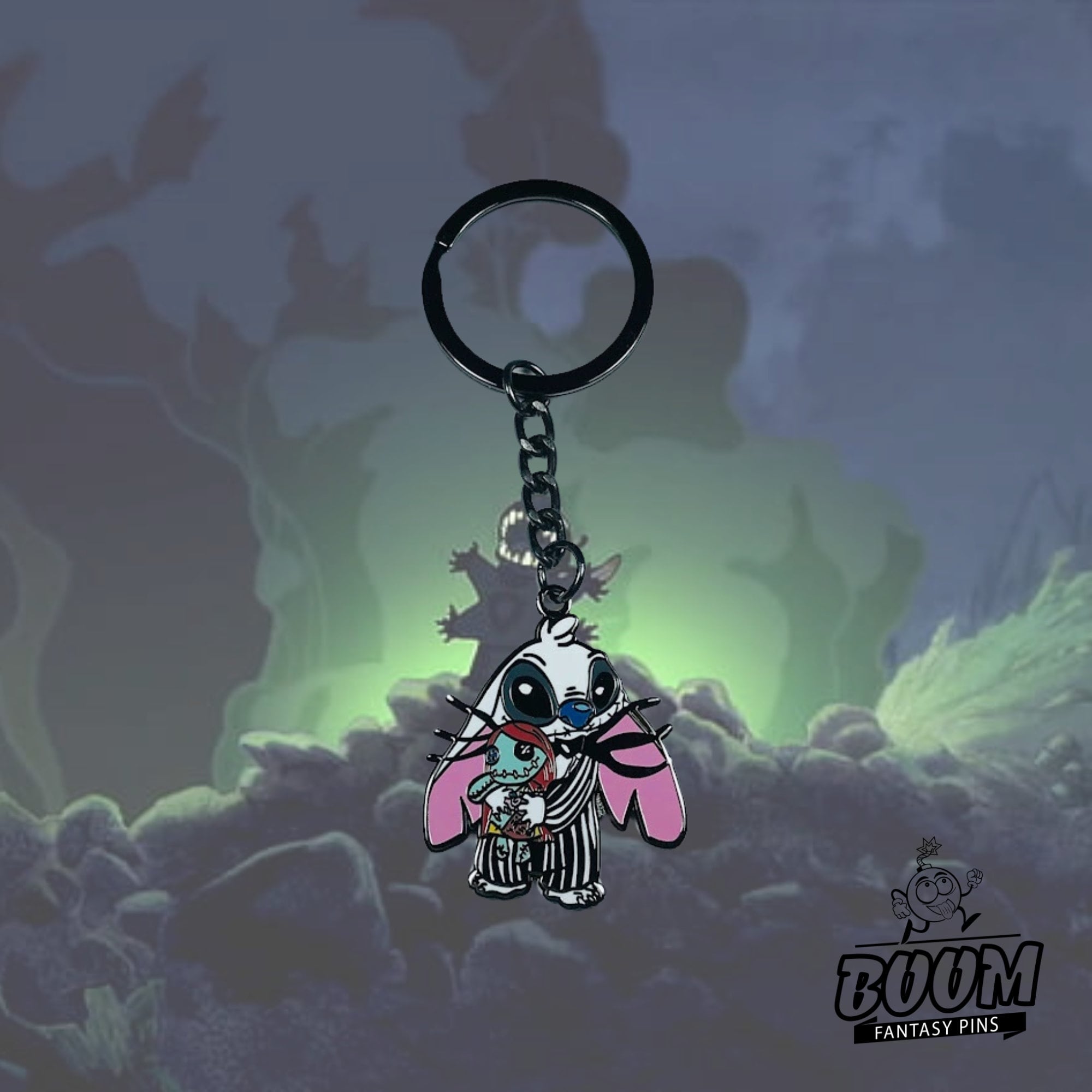 Keychain – Stitch from Lilo & Stitch and Jack Skellington from The Nightmare Before Christmas – Disney Fantasy