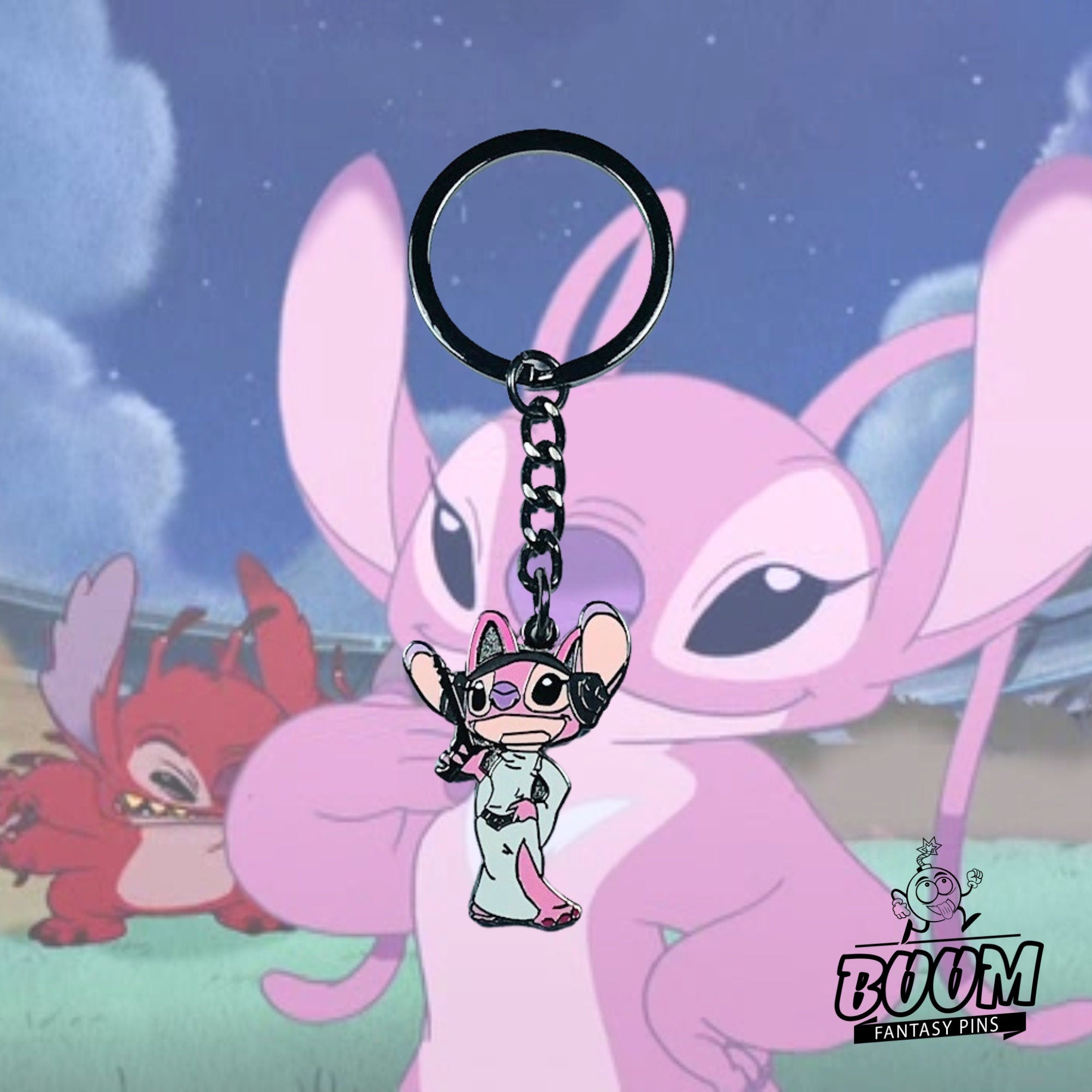 Llavero – Ángel como Leia Organa de Lilo y Stitch – Disney Fantasy