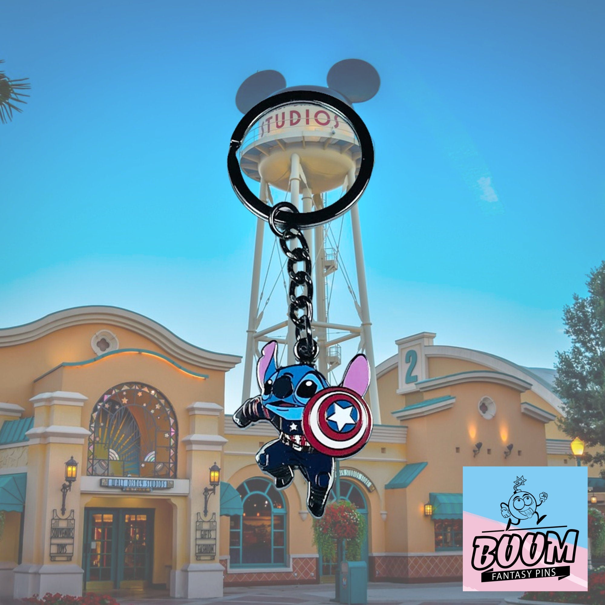 Porte-clés – Stitch de l'expérience 626 en Captain America de Lilo &amp; Stitch – Disney Fantasy