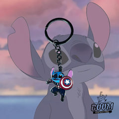 Porte-clés – Stitch de l'expérience 626 en Captain America de Lilo &amp; Stitch – Disney Fantasy