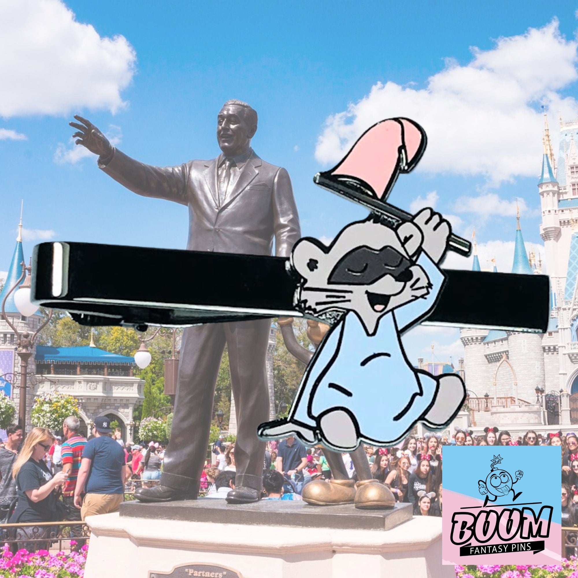 Pinza de corbata – Mapache de la bandera rosa de Robin Hood – Disney Fantasy