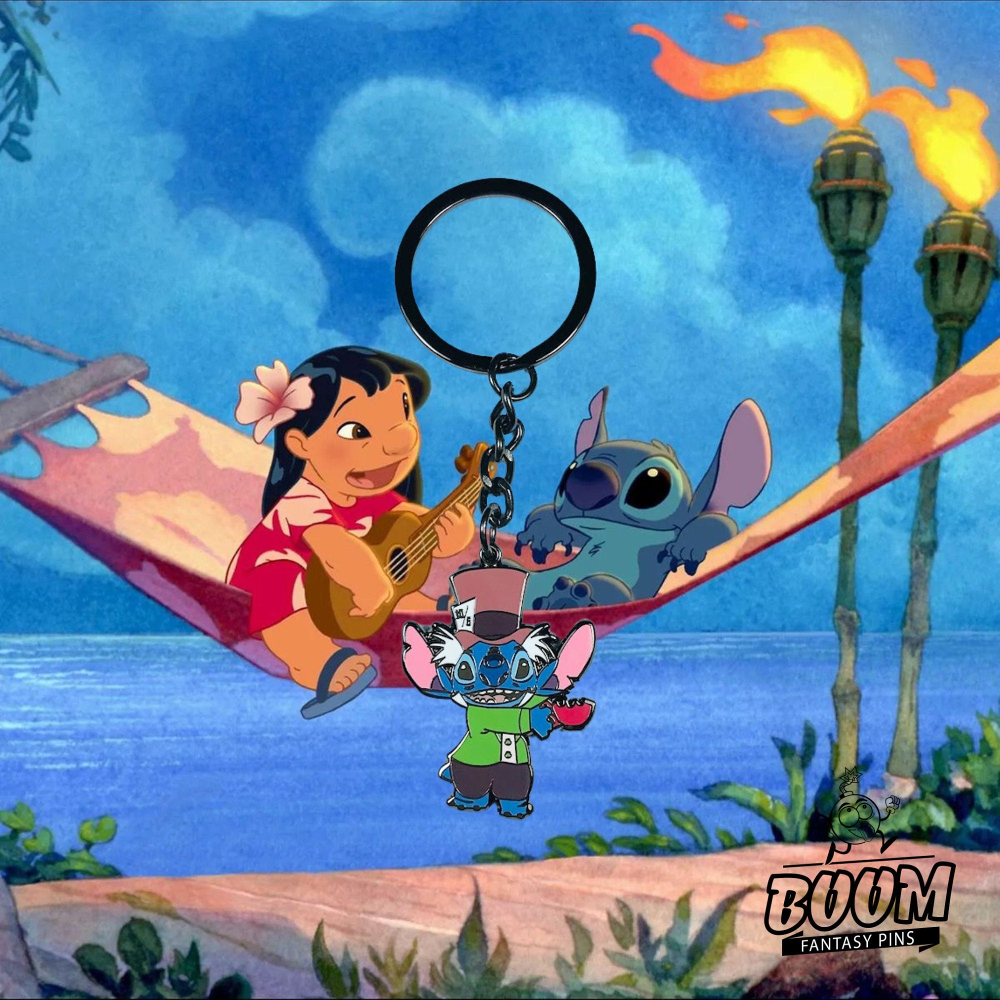 Llavero – Experimento 626 Stitch como el Sombrerero Loco de Lilo &amp; Stitch – Disney Fantasy