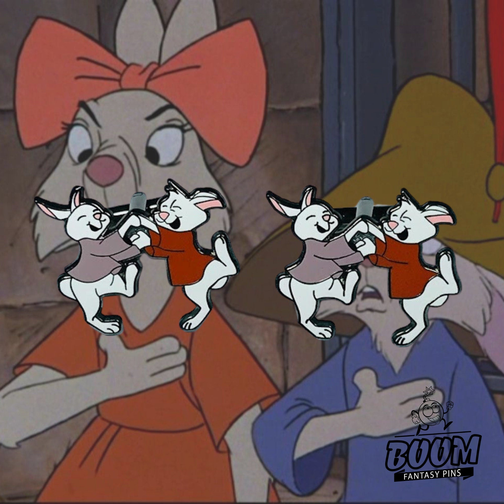 Cufflinks – Skippy and Sis Bunny from Robin Hood – Disney Fantasy