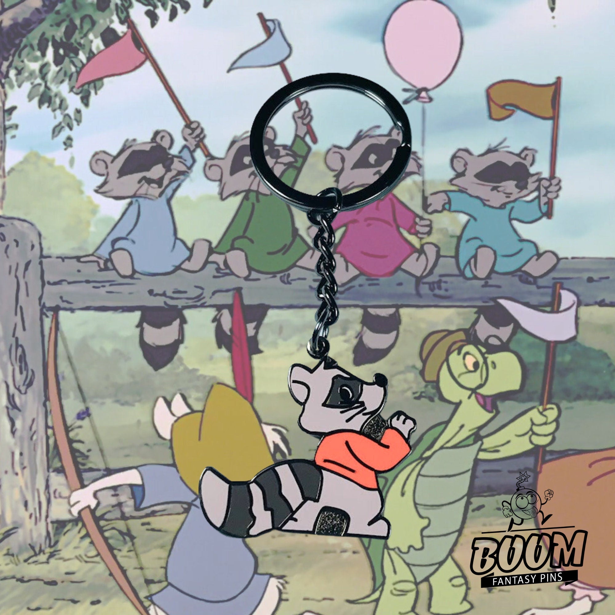 Llavero – Mapache de espalda de Robin Hood – Disney Fantasy