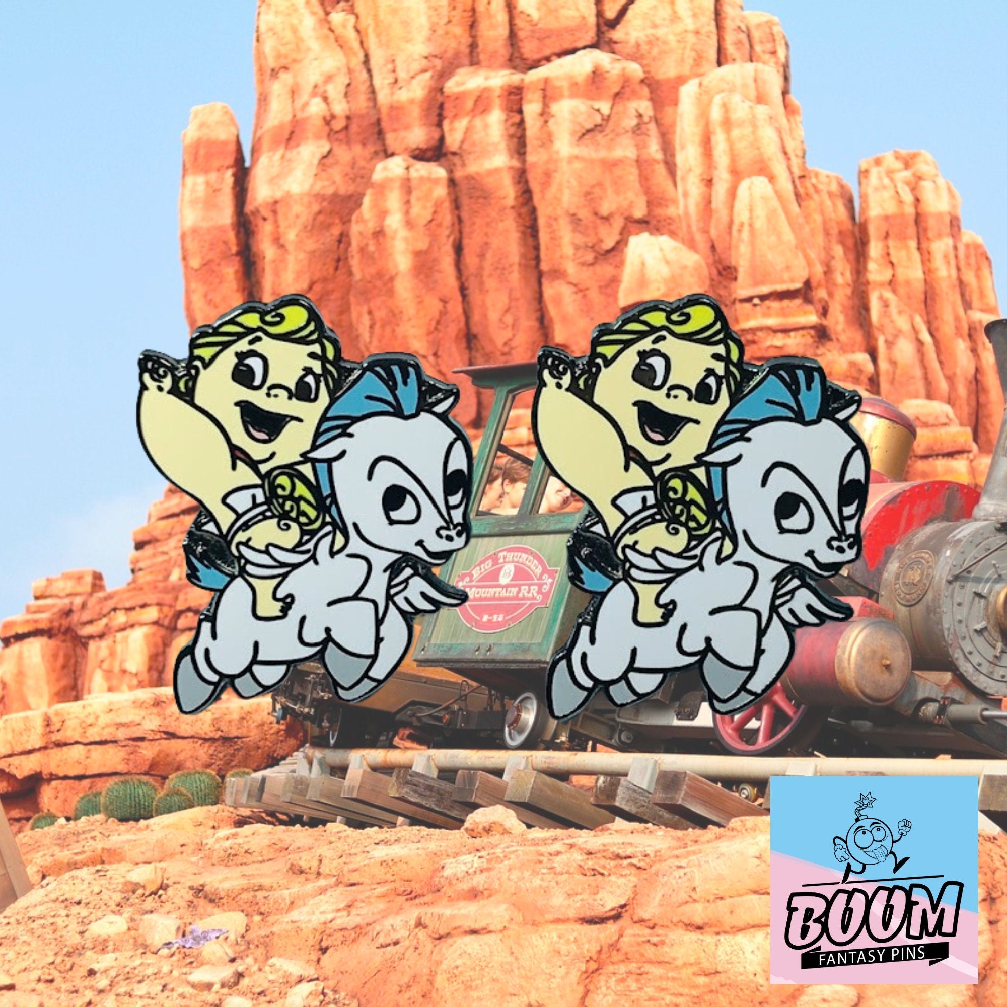 Boutons de manchette – Zeus chevauchant Pégase d'Hercule – Disney Fantasy