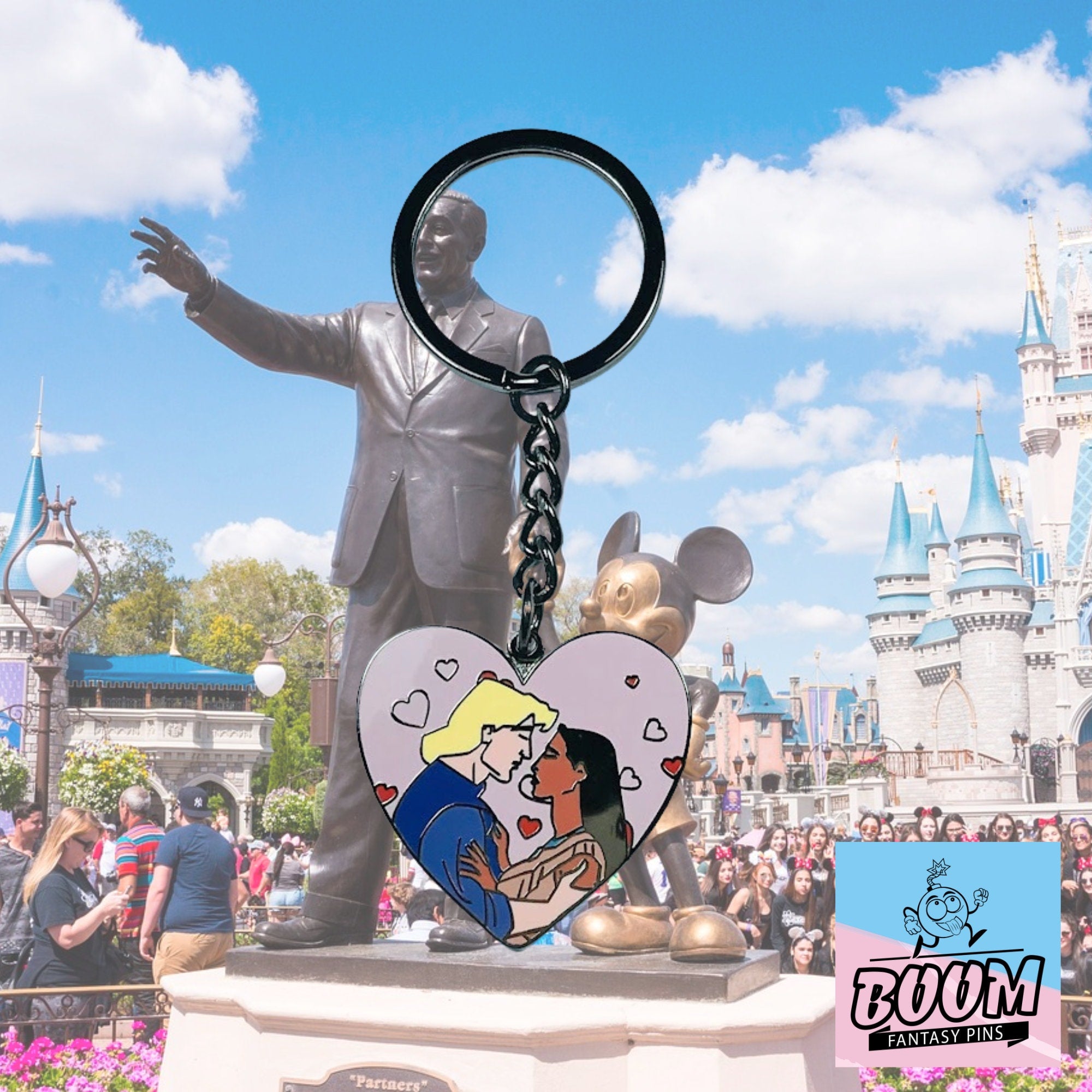 Porte-clés – Pocahontas et le capitaine John Smith du film Pocahontas – Disney Fantasy