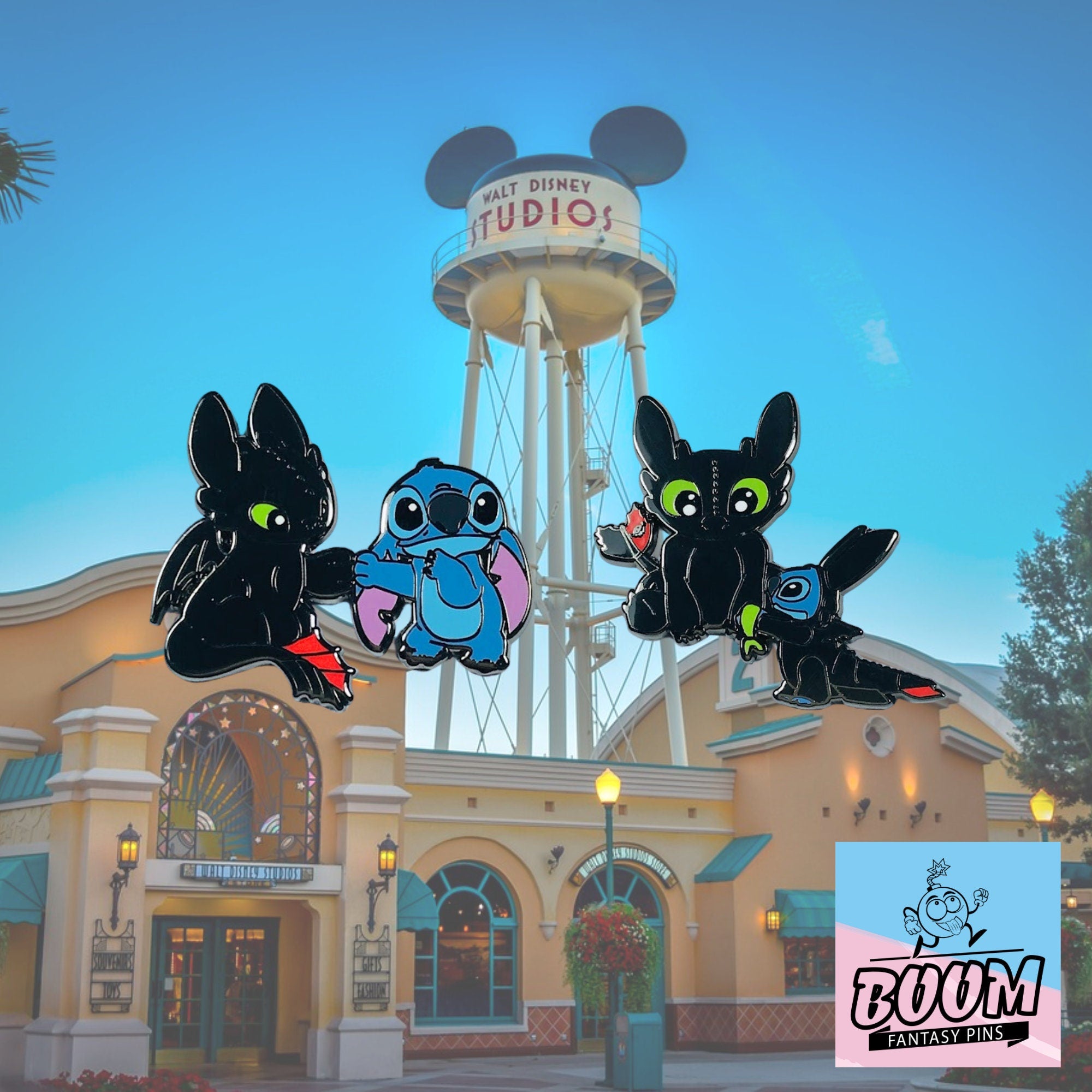 Épinglette – Stitch de Lilo &amp; Stitch et Krokmou de Dragons – Disney Fantasy