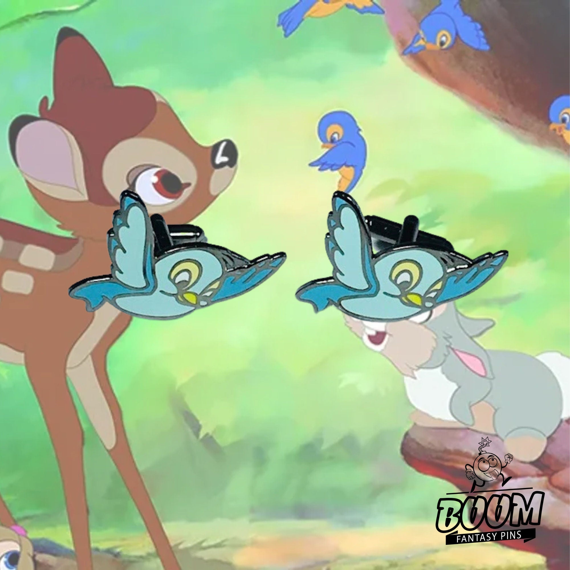 Boutons de manchette – Bambi et l'Oiseau bleu du film Bambi – Disney Fantasy