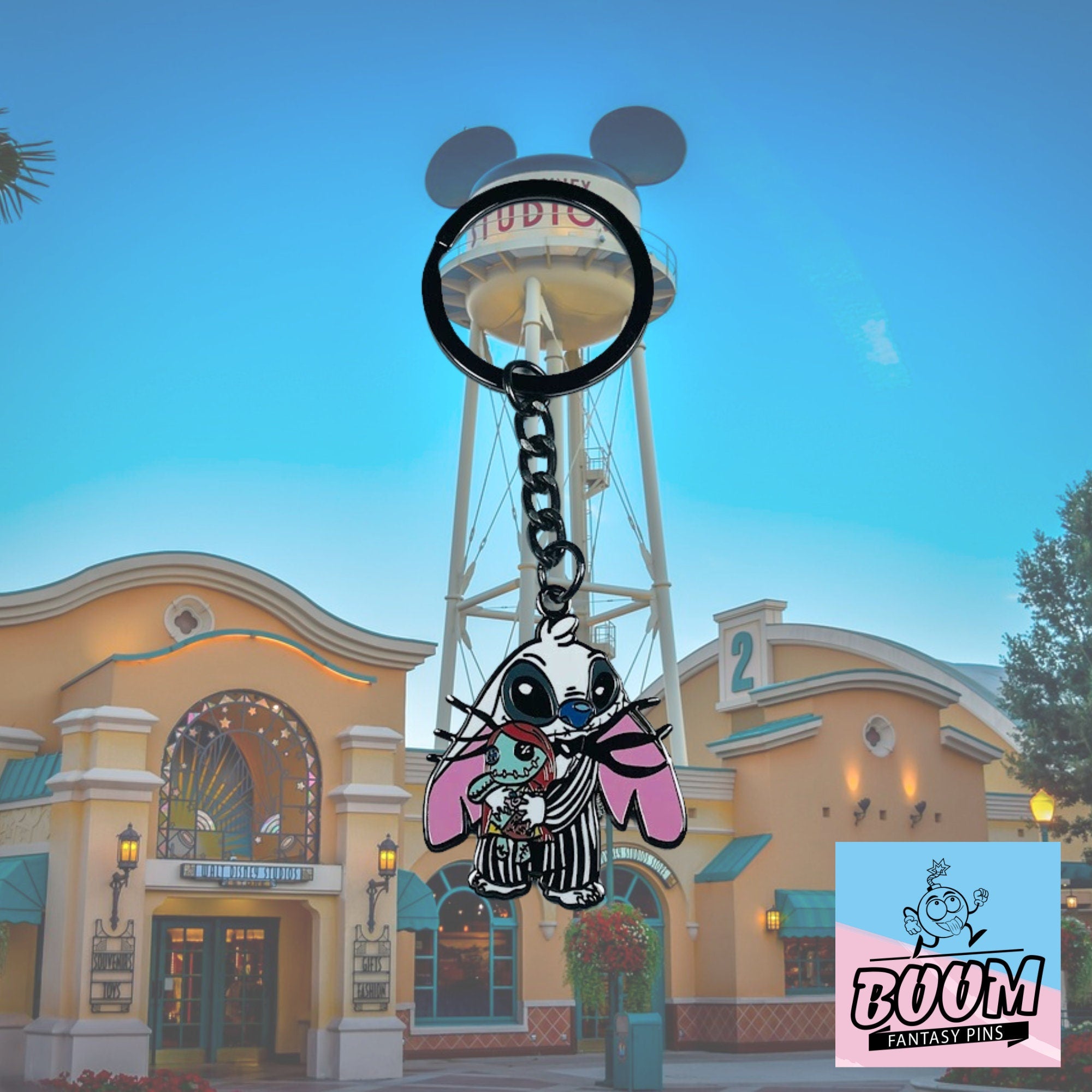 Keychain – Stitch from Lilo & Stitch and Jack Skellington from The Nightmare Before Christmas – Disney Fantasy