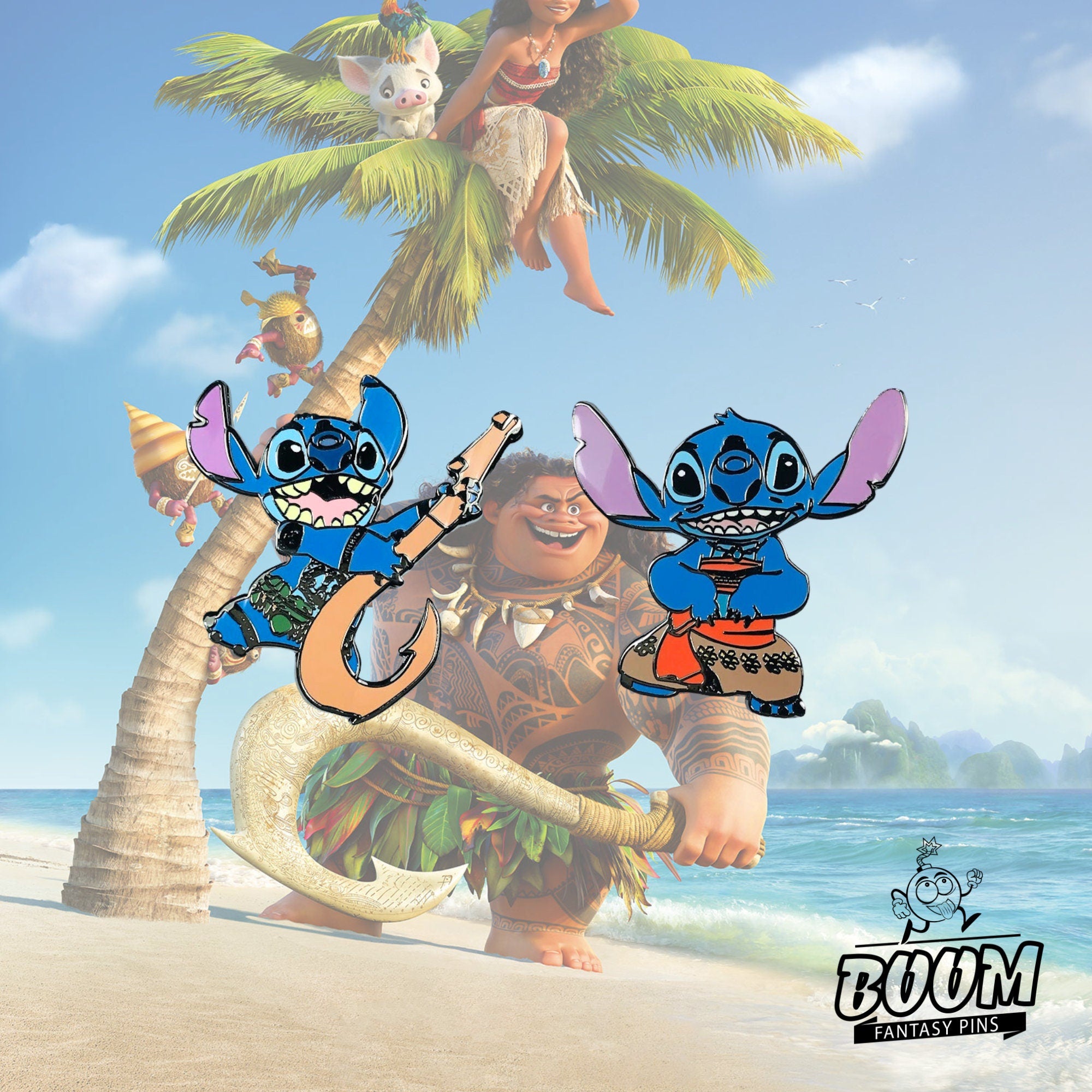 Épingle – Expérience 626 Stitch en Moana et Maui de Lilo et Stitch – Disney Fantasy