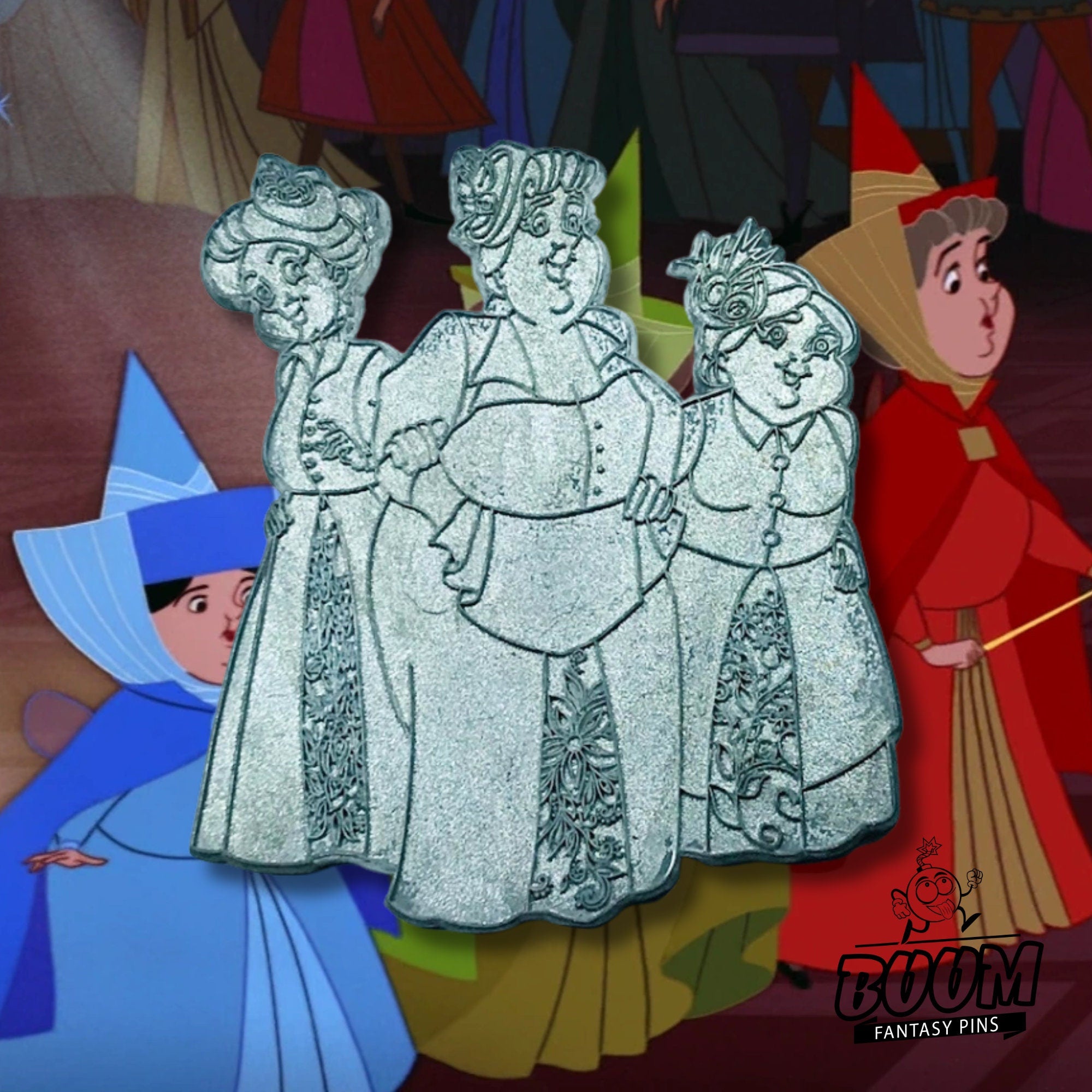 Épinglette – Flora, Fauna et Pimprenelle de La Belle au bois dormant – Disney Fantasy