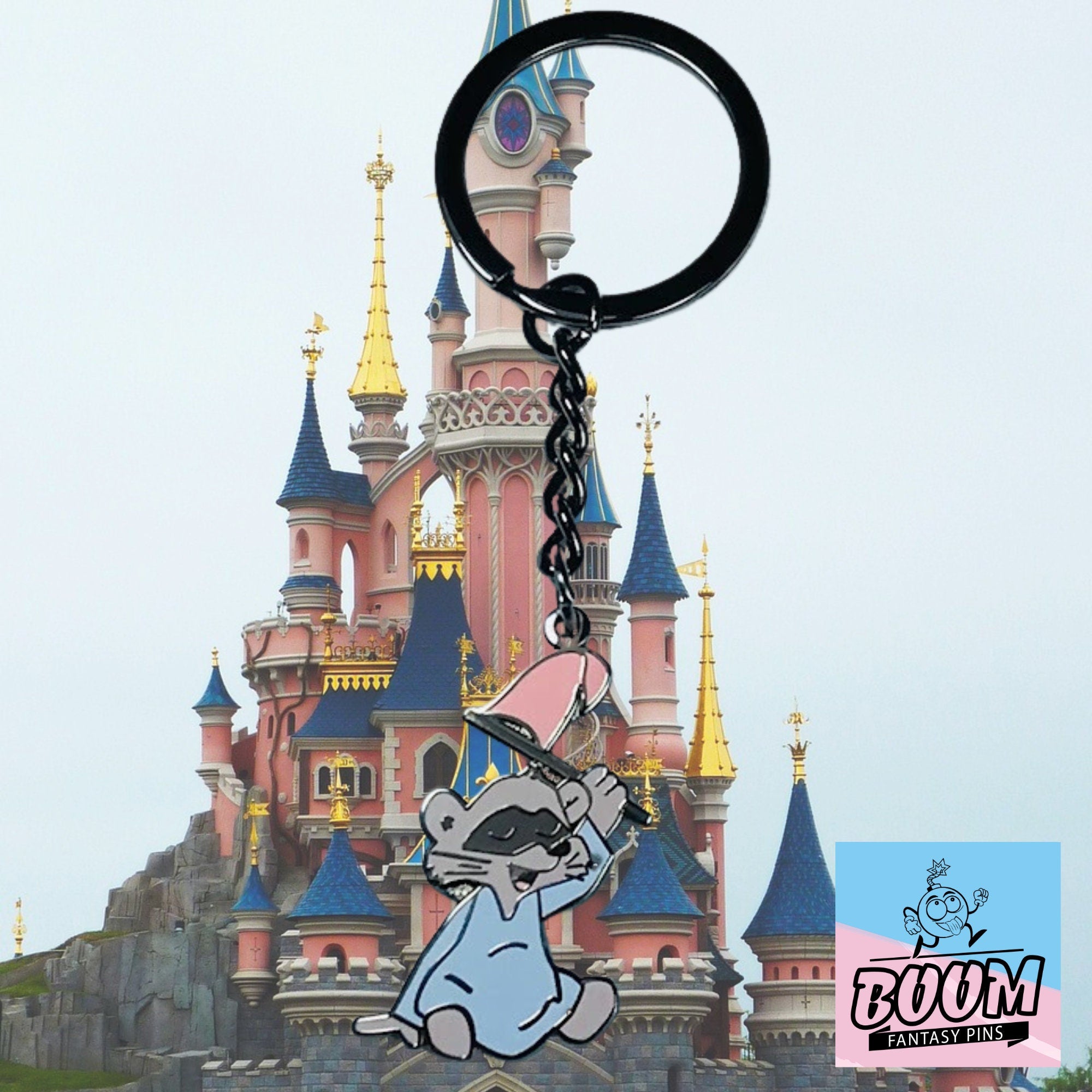 Llavero – Mapache de la Bandera Rosa de Robin Hood – Disney Fantasy