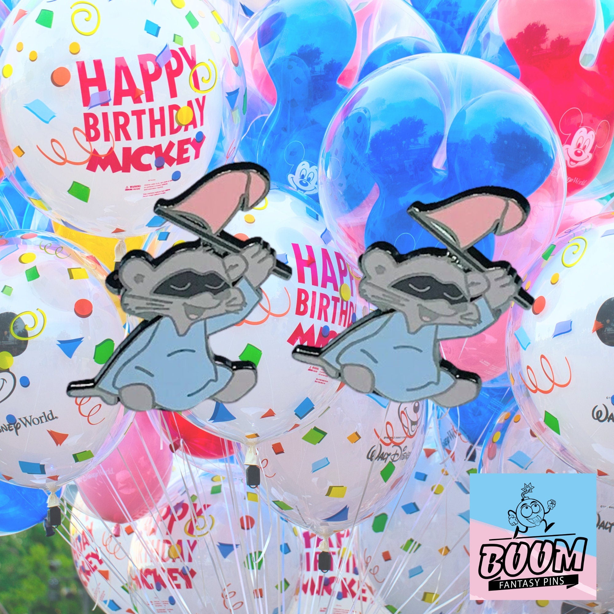 Cufflinks – Pink Flag Raccoon from Robin Hood – Disney Fantasy