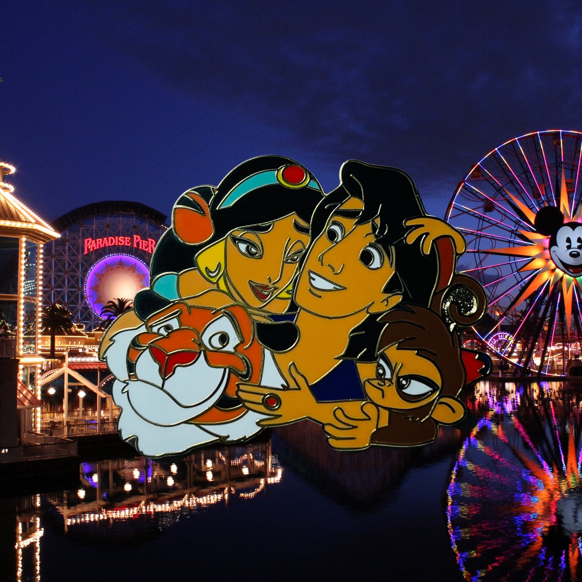 Pin – Princesa Jasmine Abu y Rajah de Aladdin – Disney Fantasy