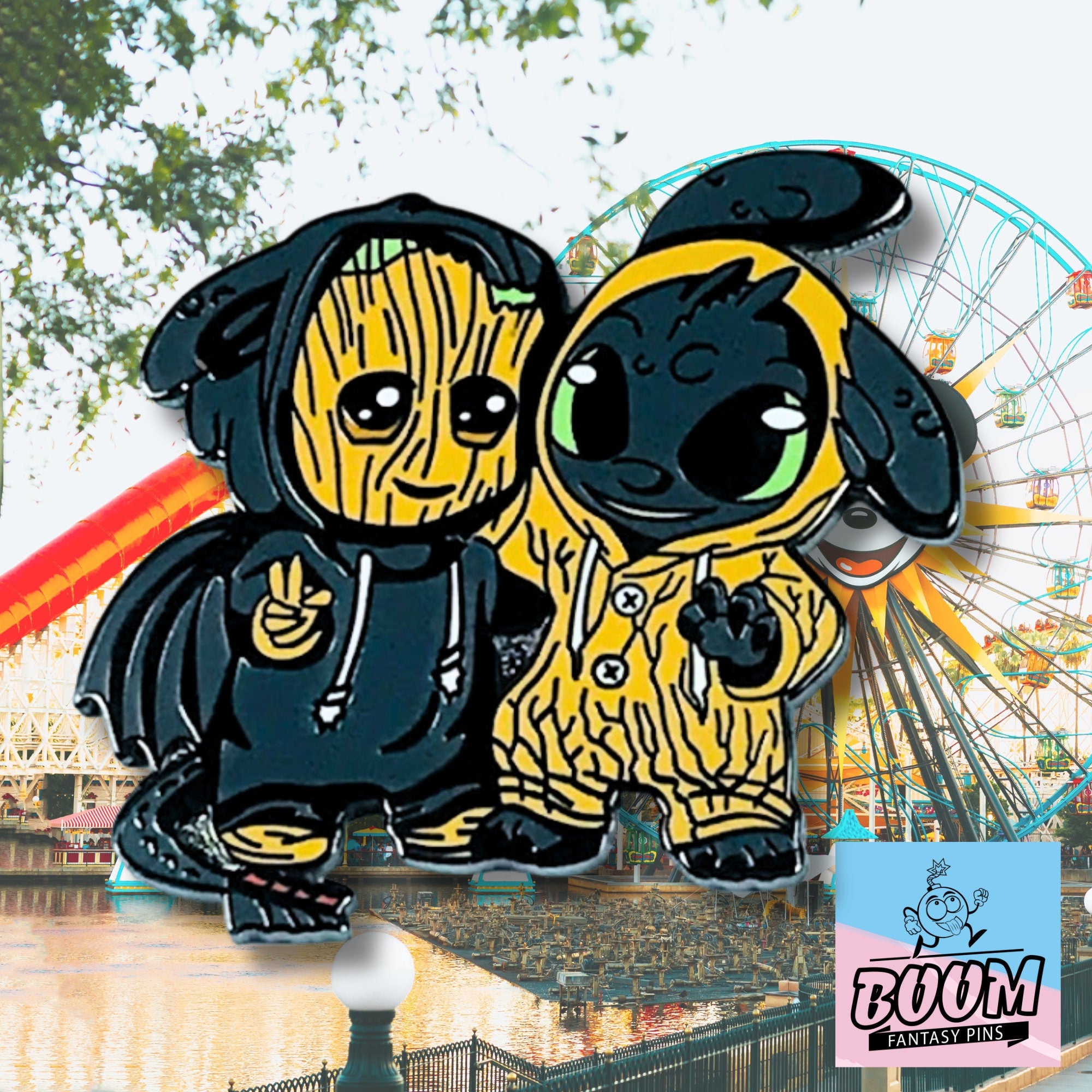 Pin's – Krokmou (Dragons) et Groot (Les Gardiens de la Galaxie) – Disney Fantasy