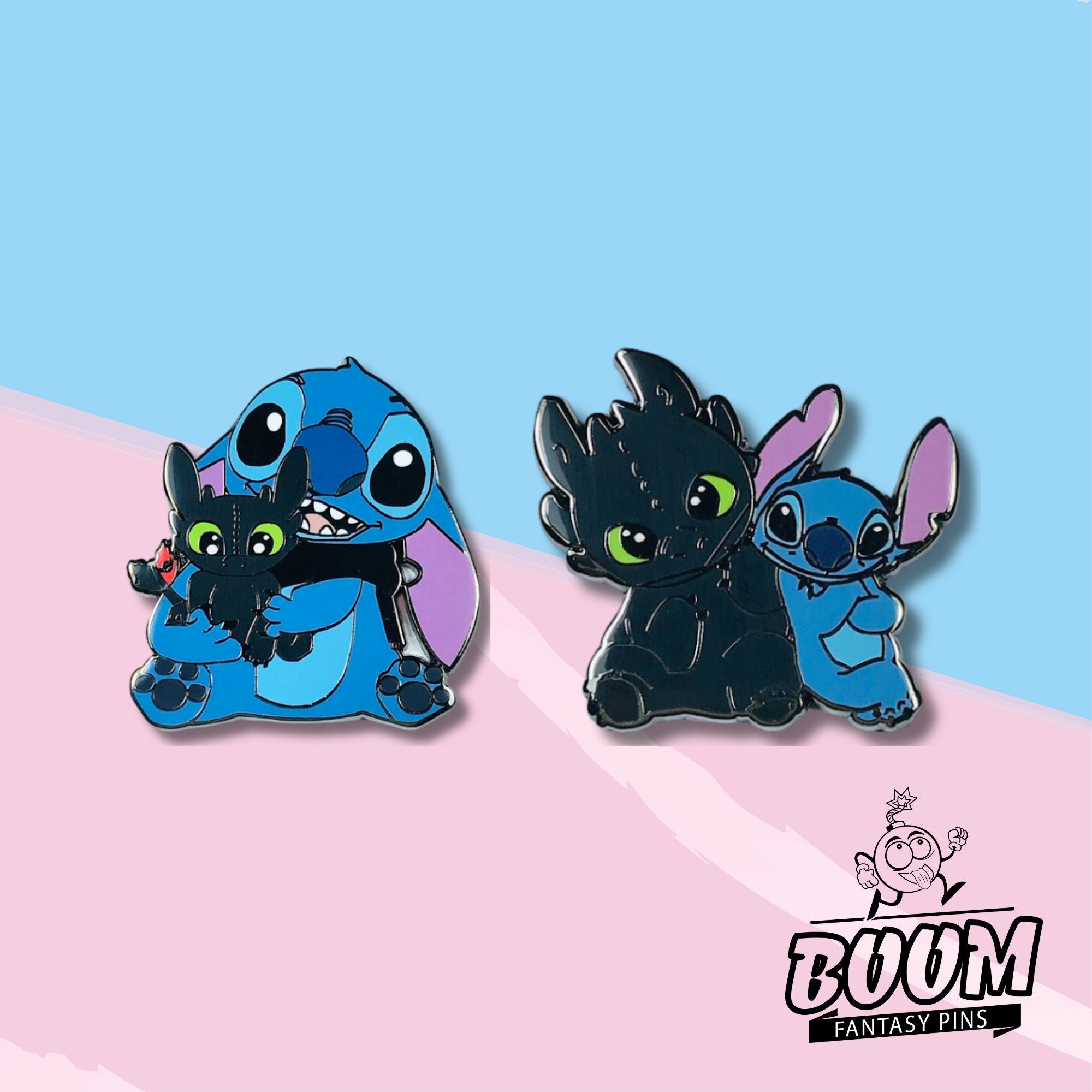 Pin – Stitch de Lilo &amp; Stitch y Desdentao de Cómo entrenar a tu dragón – Disney Fantasy