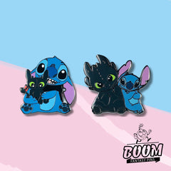 Pin – Stitch de Lilo &amp; Stitch y Desdentao de Cómo entrenar a tu dragón – Disney Fantasy