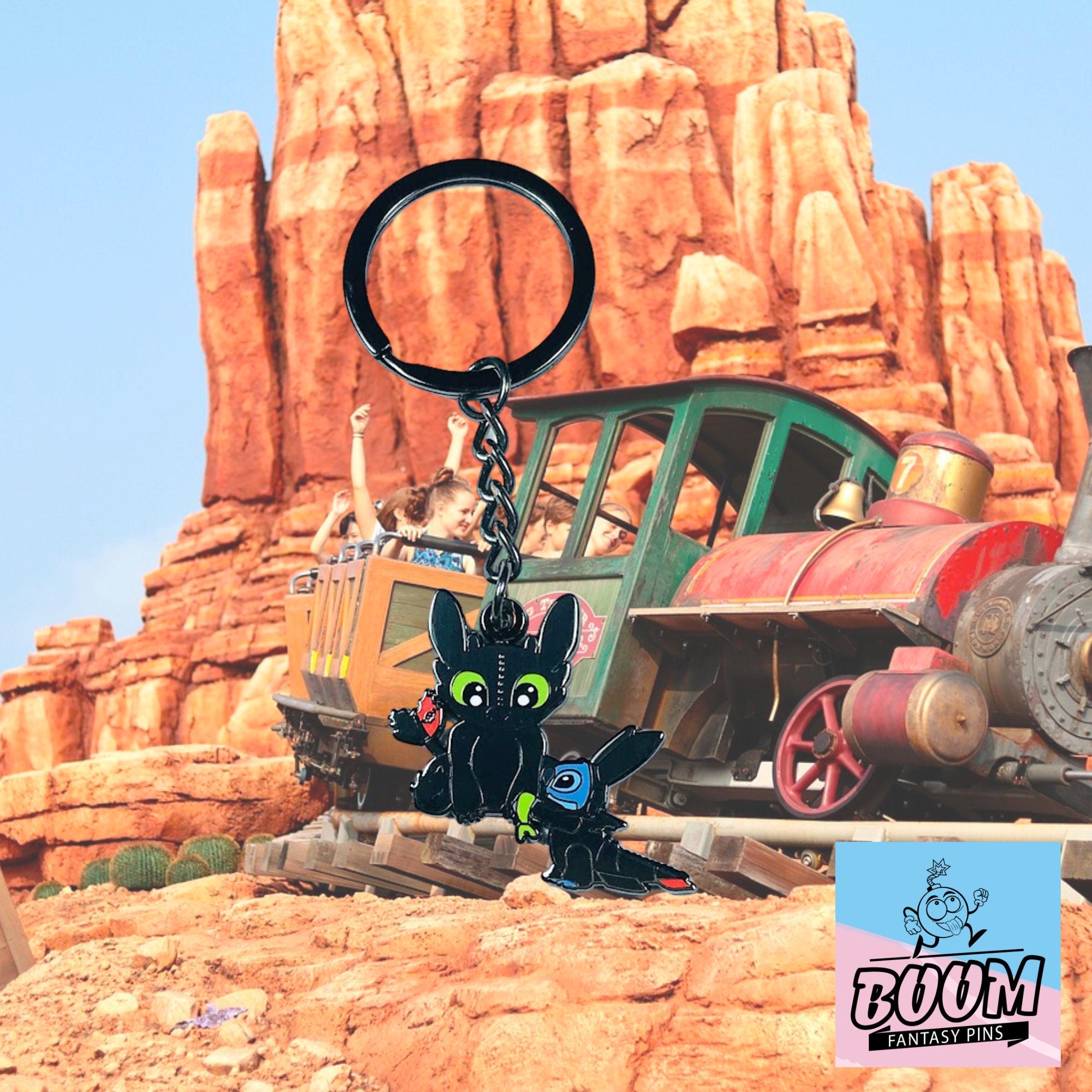 Llavero – Experimento 626 Stitch de Lilo &amp; Stitch y Desdentao de Cómo entrenar a tu dragón – Disney Fantasy