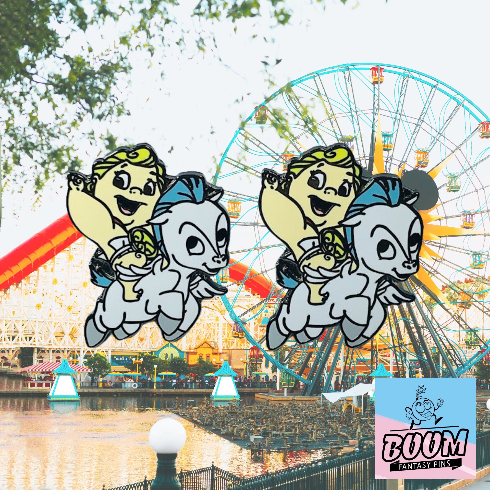 Boutons de manchette – Zeus chevauchant Pégase d'Hercule – Disney Fantasy