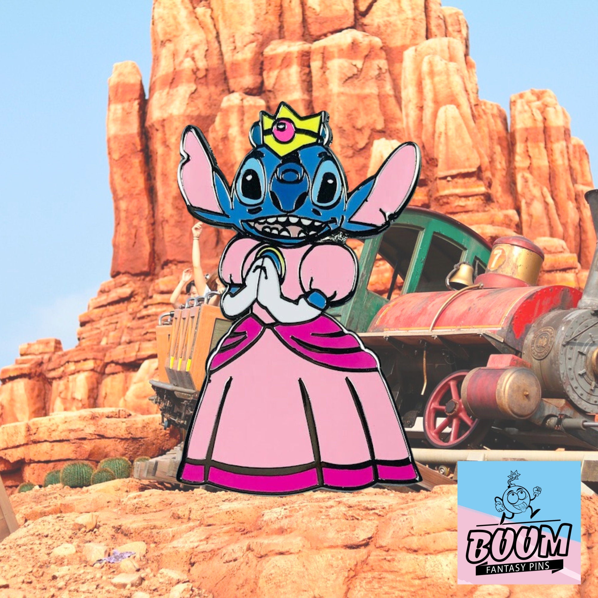 Pin – Stitch como la Princesa Peach de Lilo y Stitch – Disney Fantasy